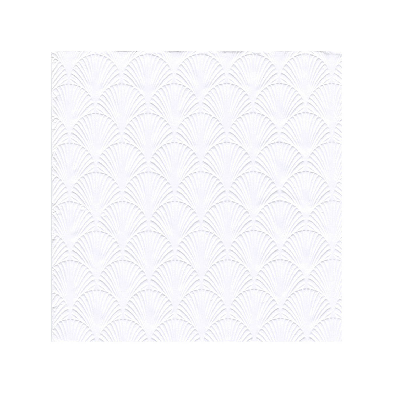 32x Luxe 3-laags servetten met patroon wit 33 x 33 cm - Feestservetten