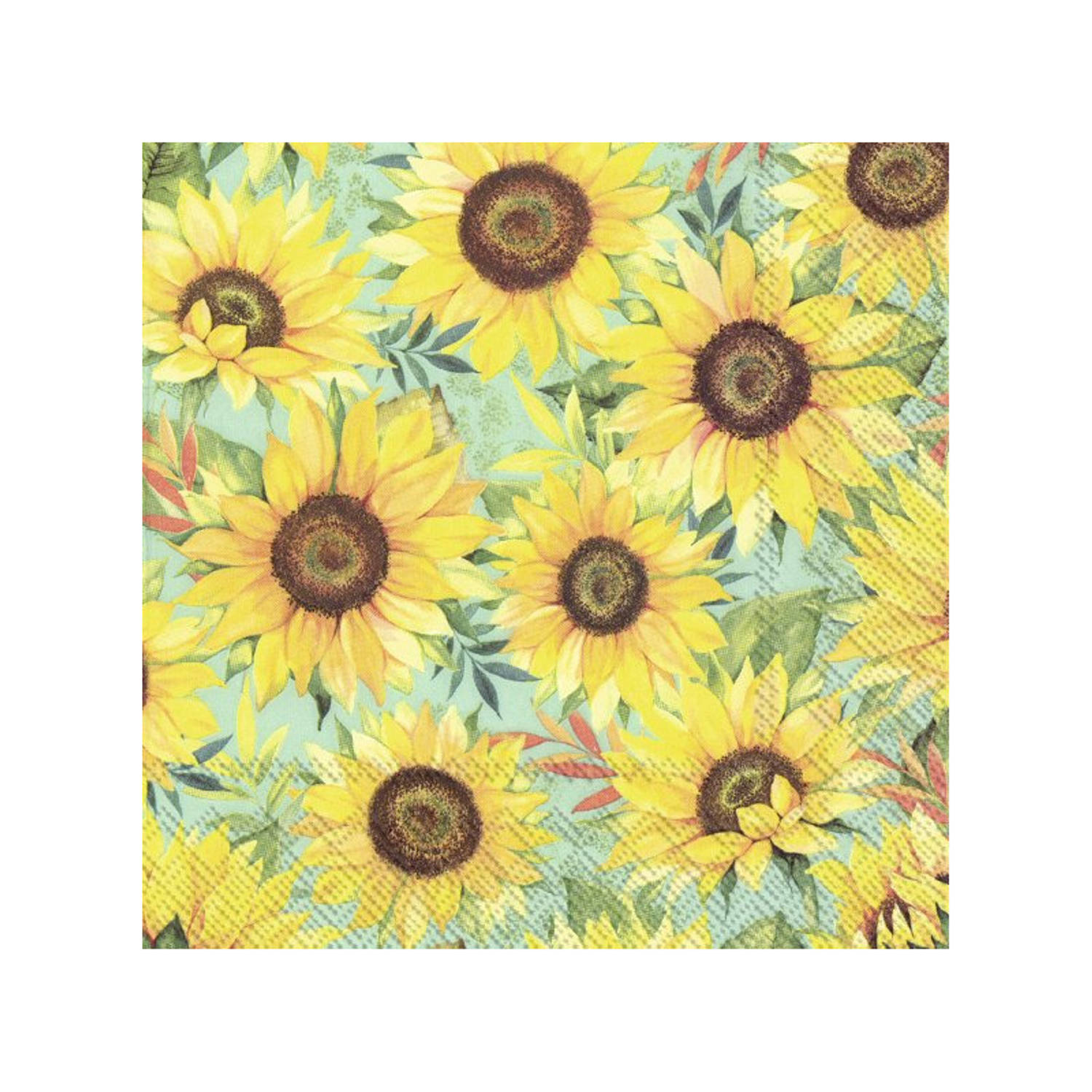 20x Gele 3-laags servetten zonnebloemen 33 x 33 cm - Vincent van Gogh kunst thema