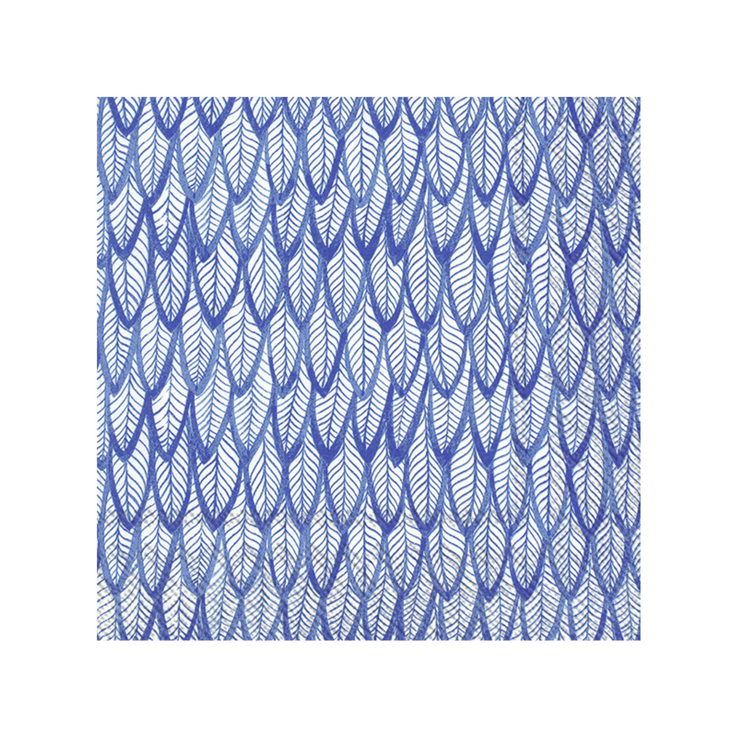 20x Blauwe 3-laags servetten veren 33 x 33 cm - Voorjaar/lente thema