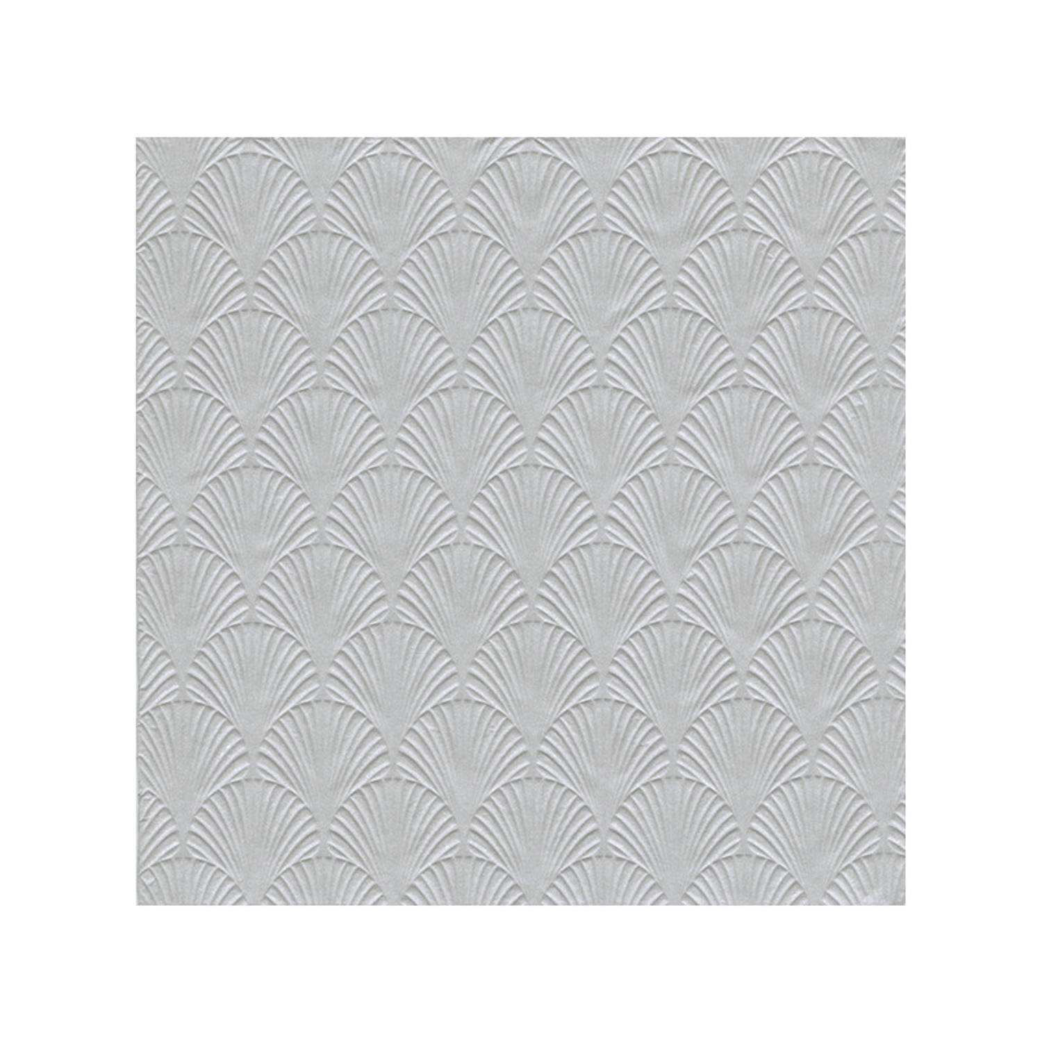 16x Luxe 3-laags servetten met patroon zilver 33 x 33 cm