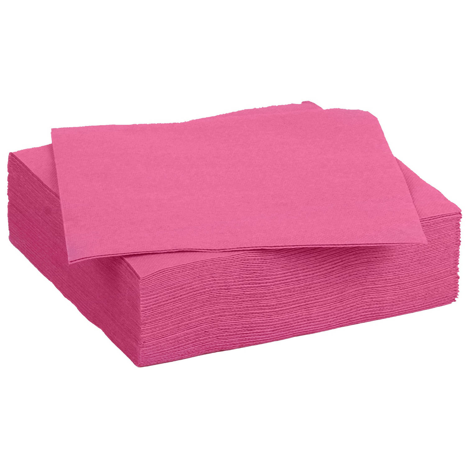 Color Party diner/feest servetten - 30x - fuchsia roze - 38 x 38 cm - papier - 3-laags