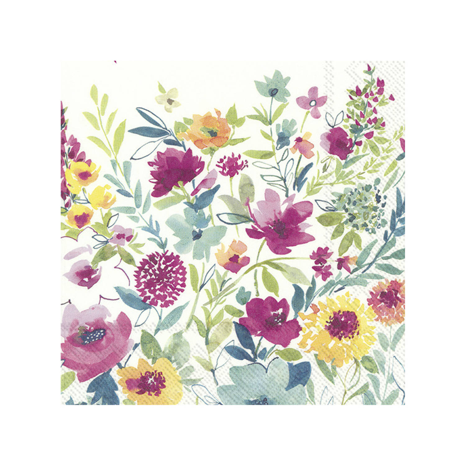 20x Gekleurde 3-laags servetten bloemen 33 x 33 cm - Voorjaar/lente bloemen thema