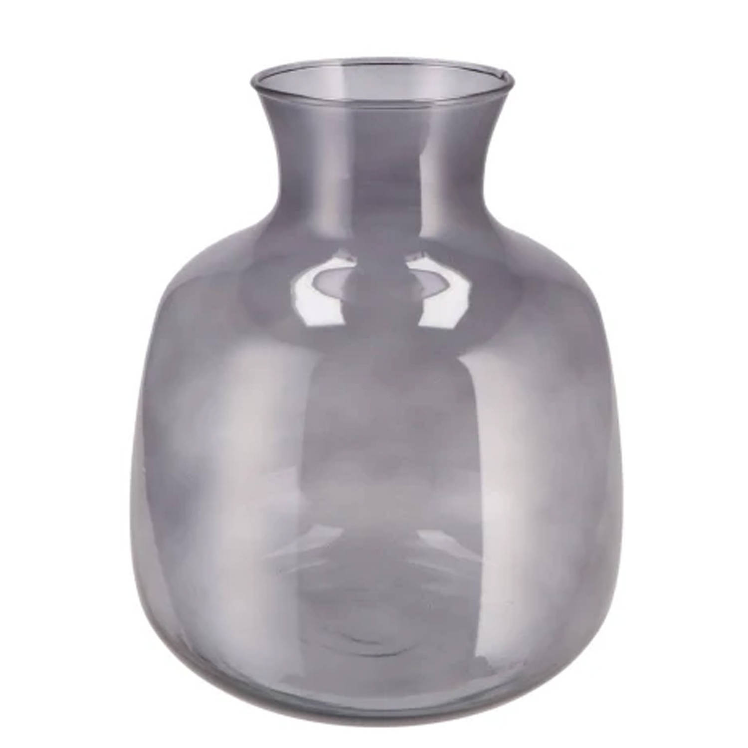 DK Design Bloemenvaas Mira - fles vaas model - smoke glas - D24 x H28 cm - boeketvazen