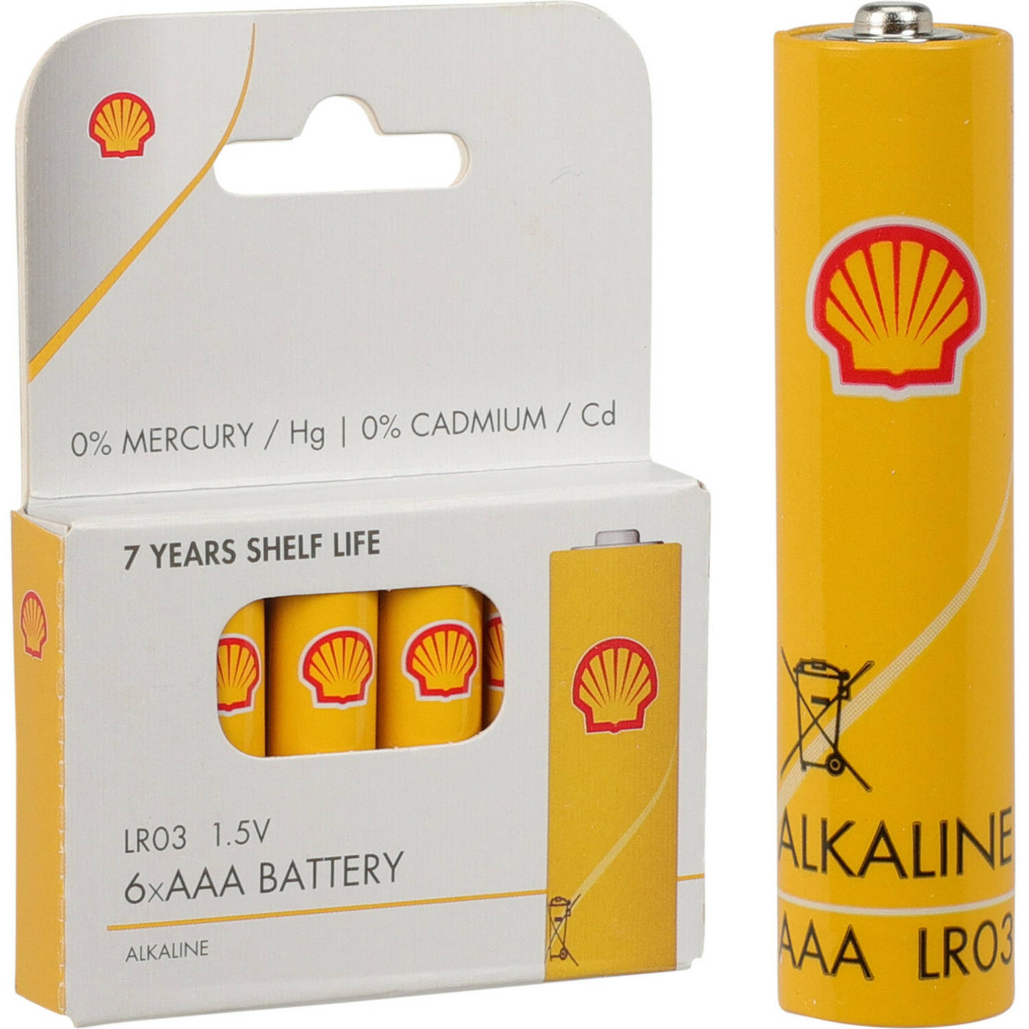 Shell Batterijen AAA type 6x stuks Alkaline Minipenlites AAA batterijen
