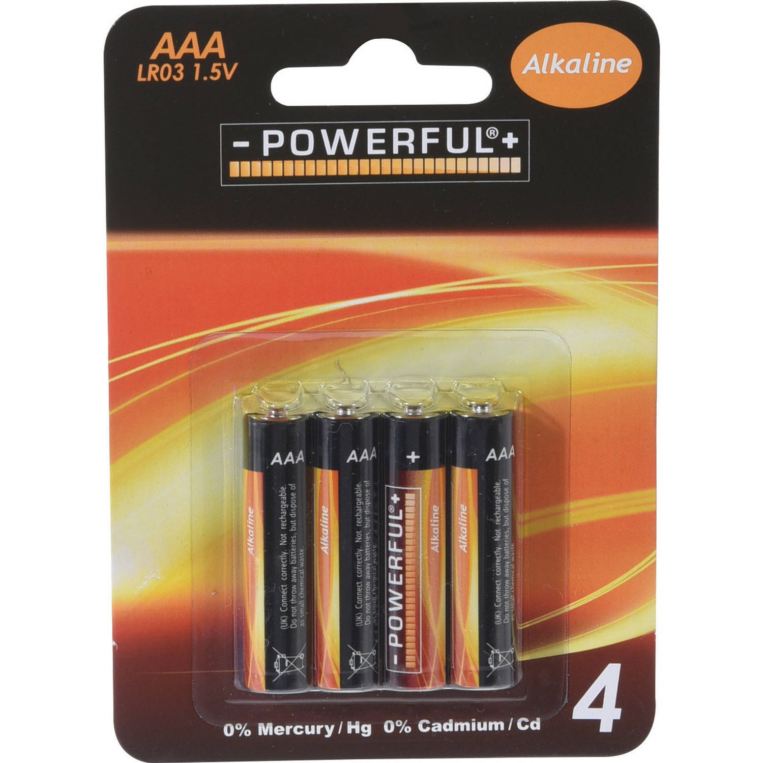 Powerful Batterijen AAA type 4x stuks Alkaline Minipenlites AAA batterijen