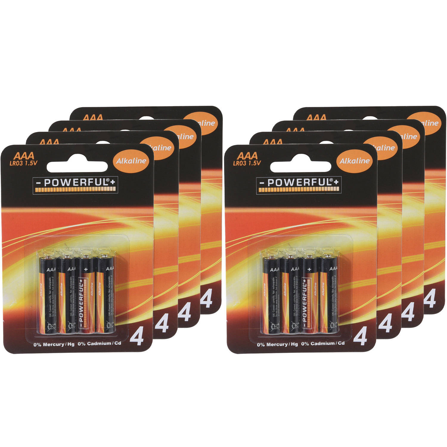 Powerful Batterijen AAA type 32x stuks Alkaline Minipenlites AAA batterijen