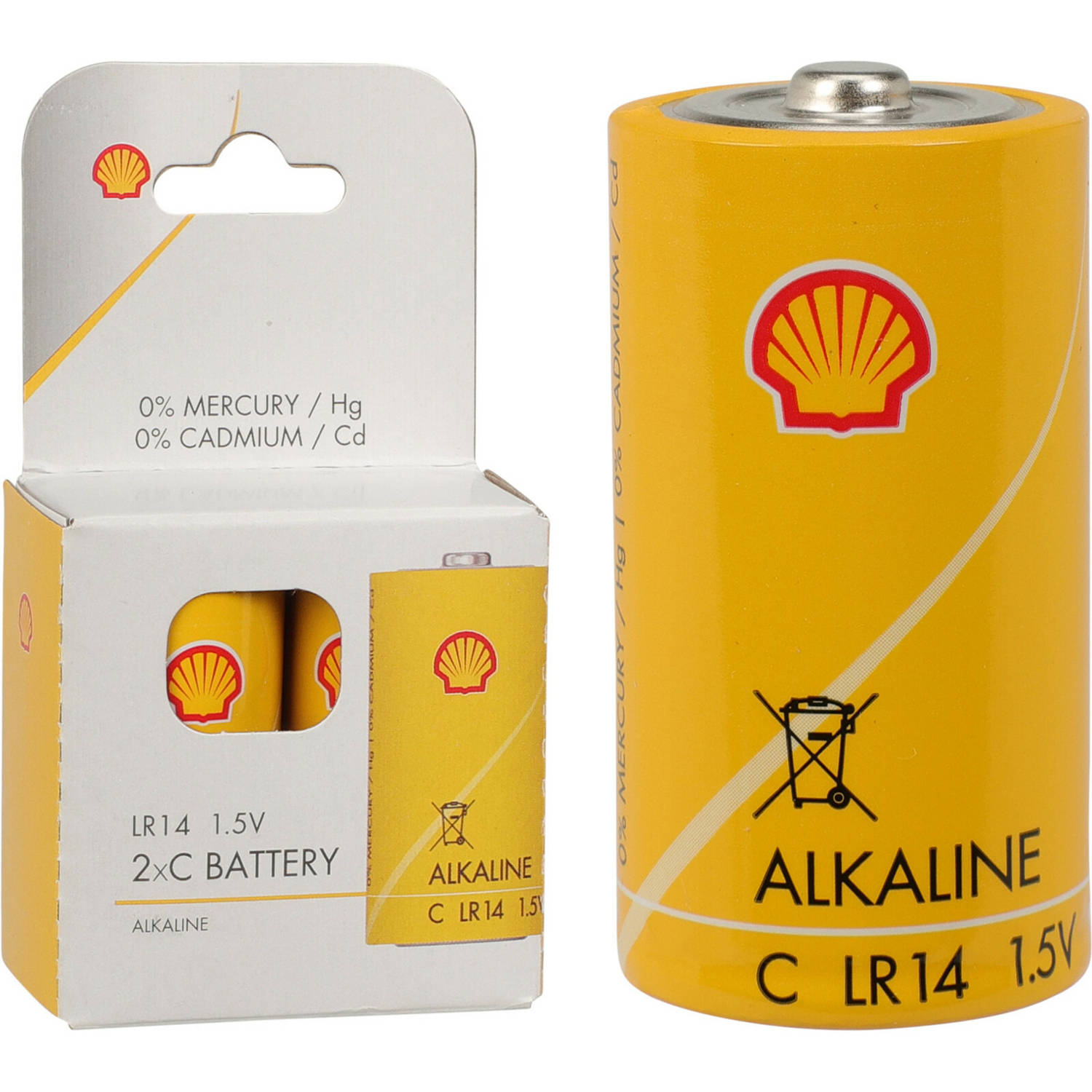 Shell Batterijen type LR14 2x stuks Alkaline Longlife Batterijen