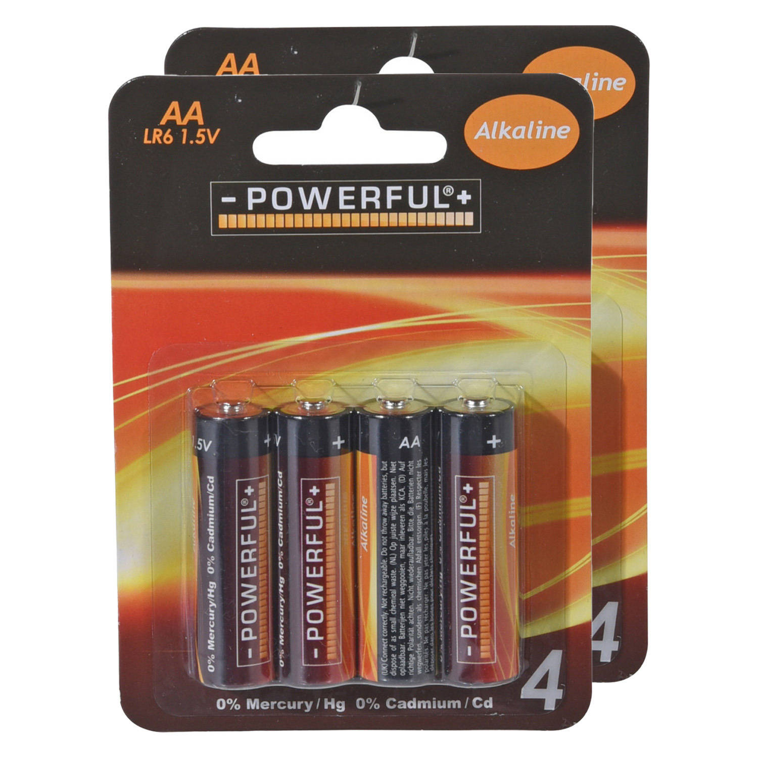 Powerful Batterijen Penlite - AA type - 8x stuks - Alkaline - Penlites AA batterijen