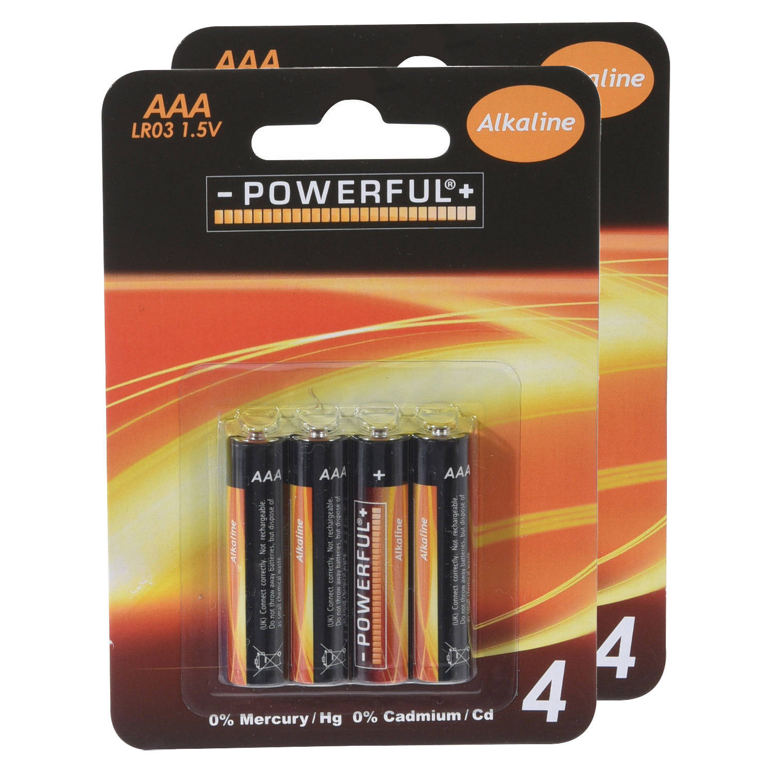 Powerful Batterijen - AAA type - 8x stuks - Alkaline - Minipenlites AAA batterijen
