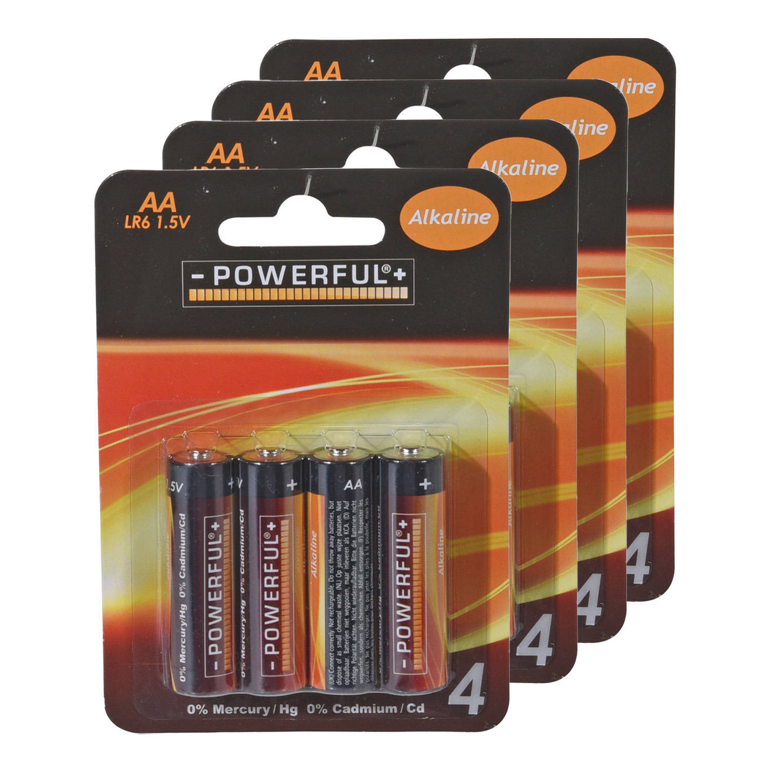 Powerful Batterijen Penlite - AA type - 16x stuks - Alkaline - Penlites AA batterijen