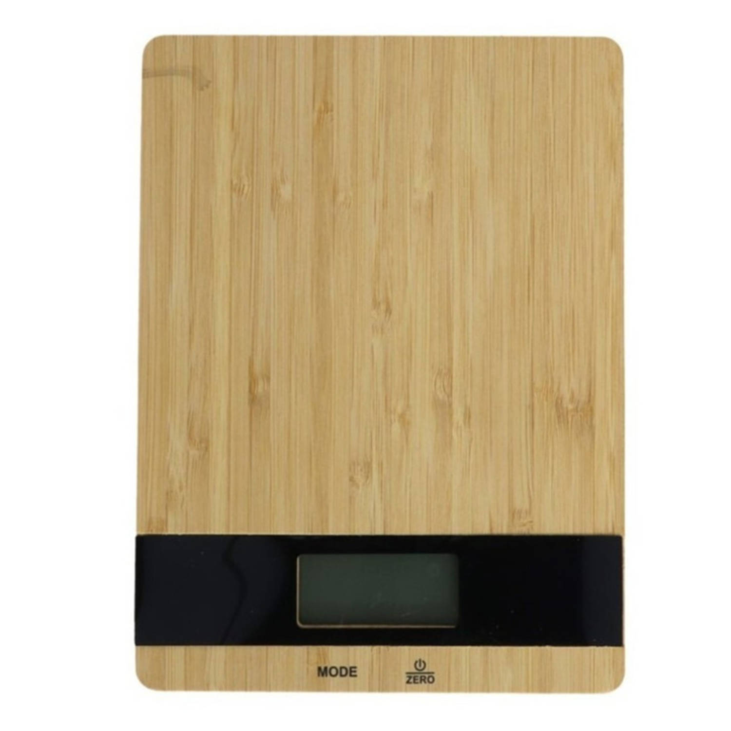 Digitale keukenweegschaal van bamboe 23 x 17 cm Keukenweegschaal