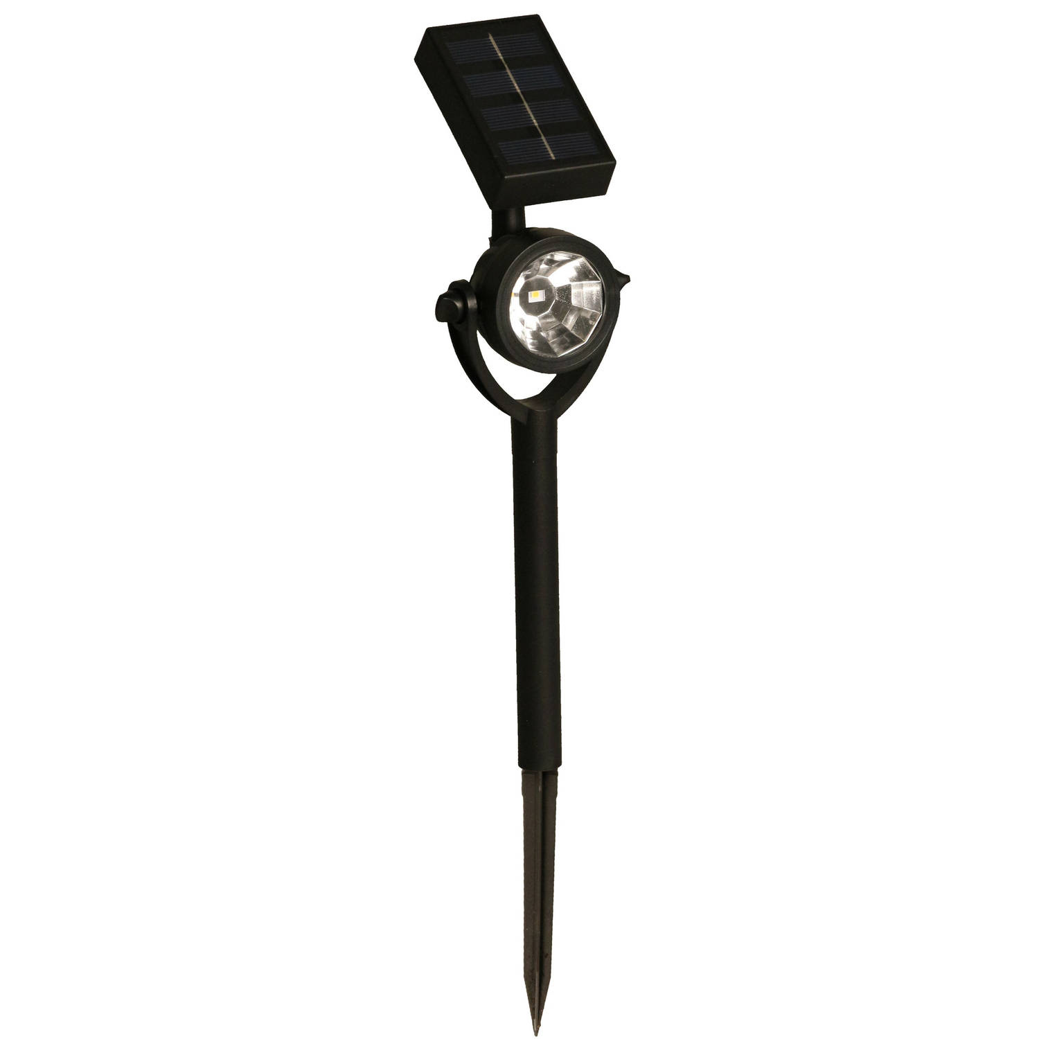 Solar tuinlamp-spotlamp 1x zwart LED Softtone effect oplaadbaar L8 x B5,5 x H35 cm Fakkels