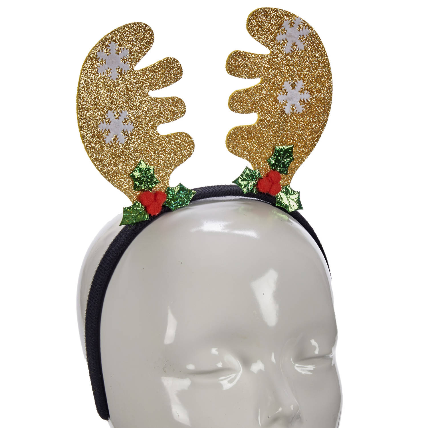 Krist+ kerst diadeem/haarband - rendier gewei - 22 cm - kerstaccessoires