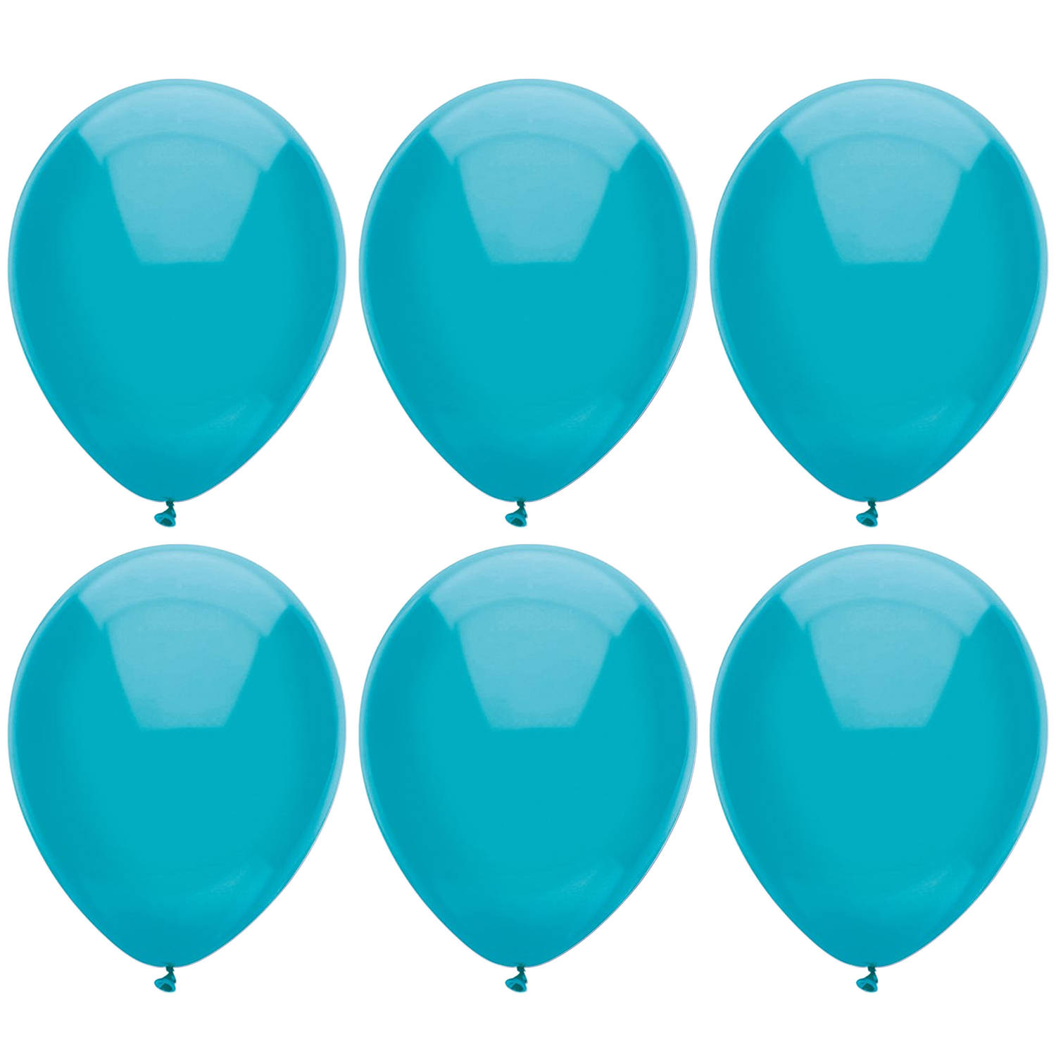 Ballonnen verjaardag/thema feest - 200x stuks - turquoise blauw 29 cm - Ballonnen