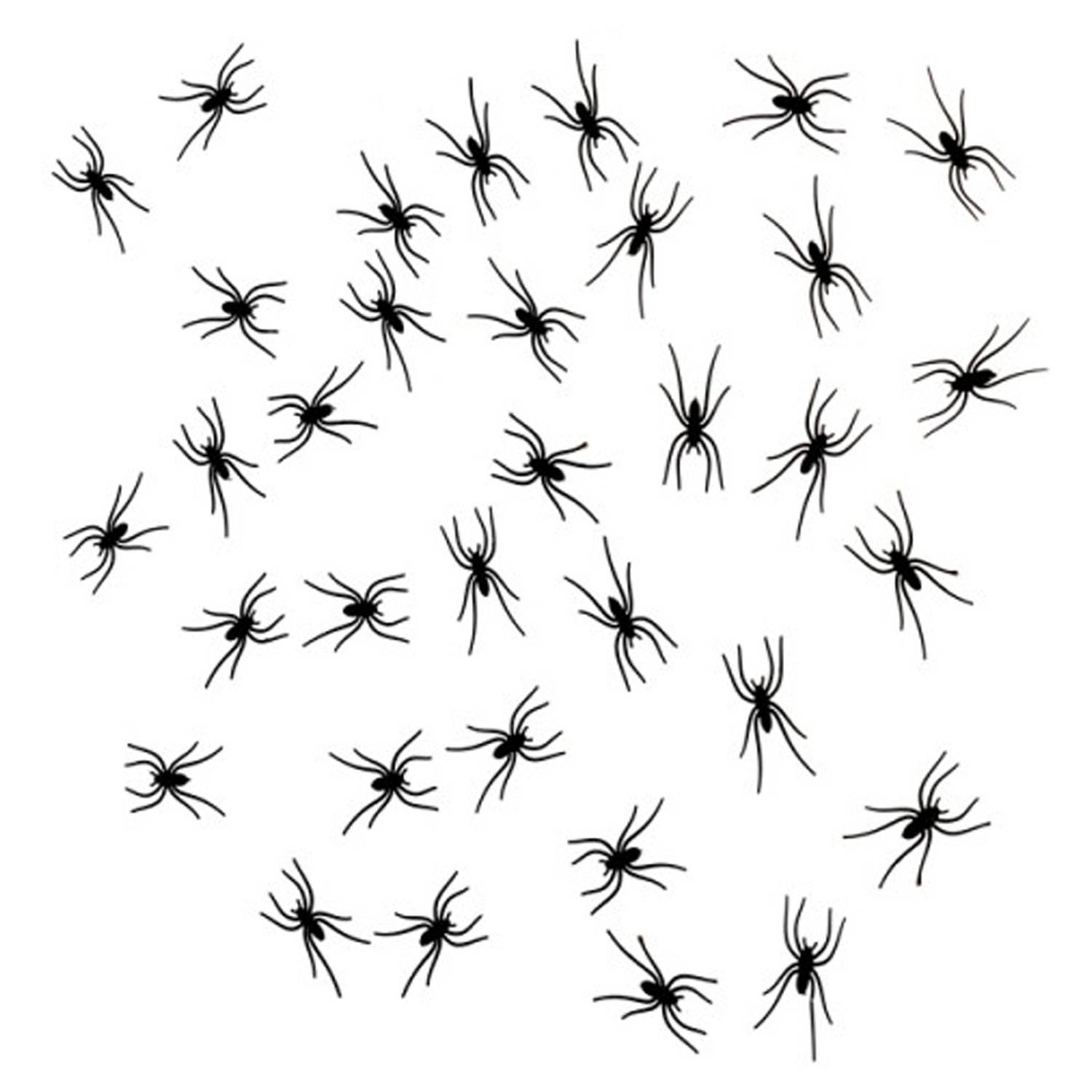 Chaks nep spinnen/spinnetjes 4 x 2 cm - zwart - 50x stuks - Horror/griezel thema decoratie beestjes