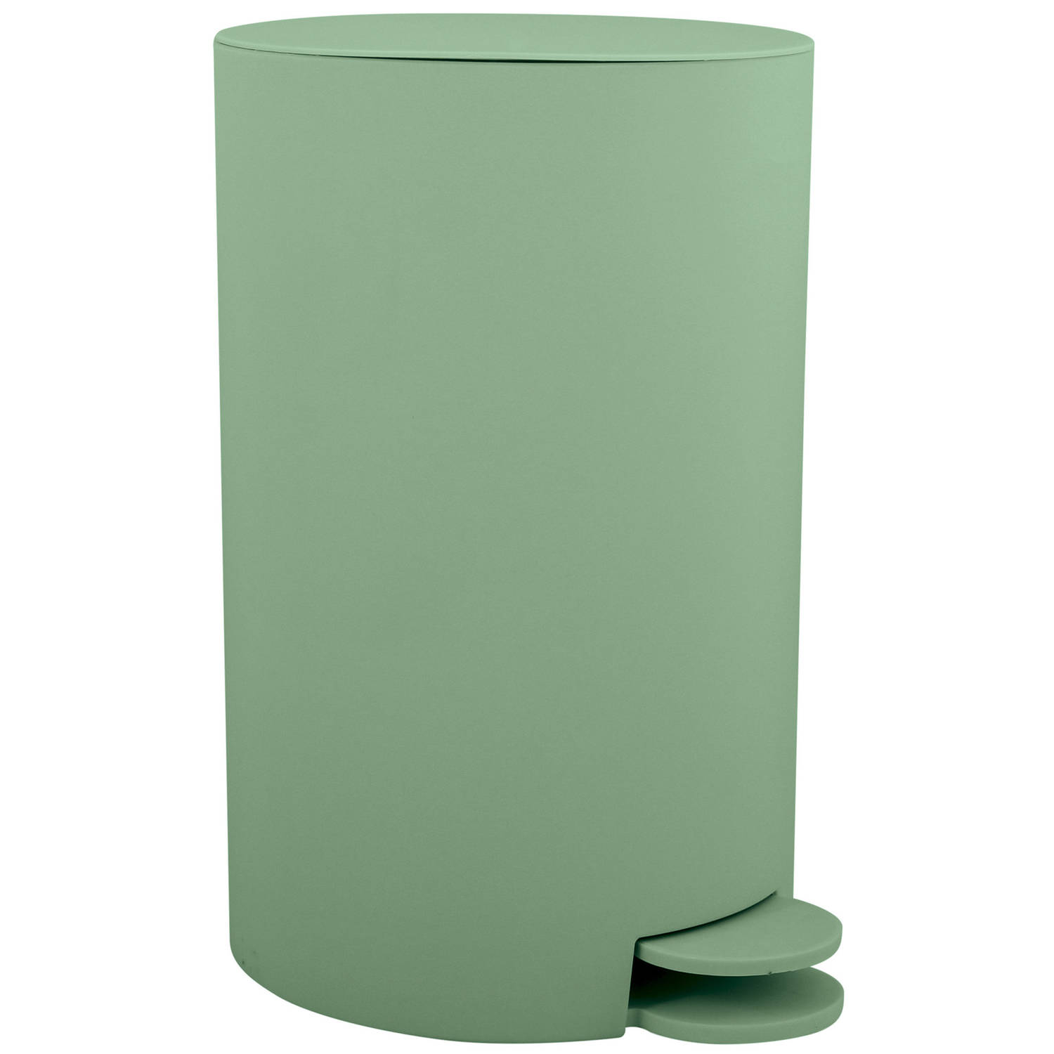 MSV Prullenbak/pedaalemmer - kunststof - groen - 3L - klein model - 15 x 27 cm - Badkamer/toilet