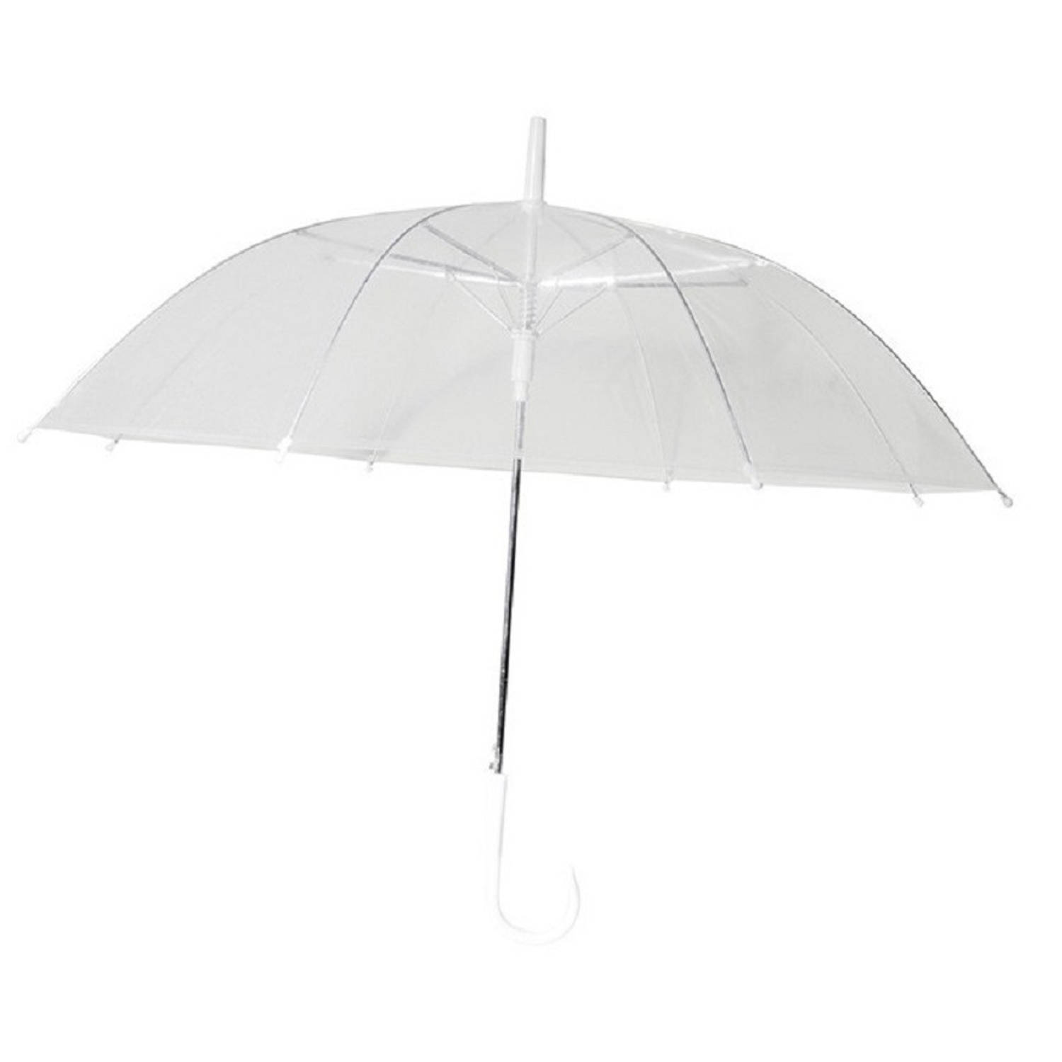 Chaks Paraplu - transparant - wit - polyester - D81 cm