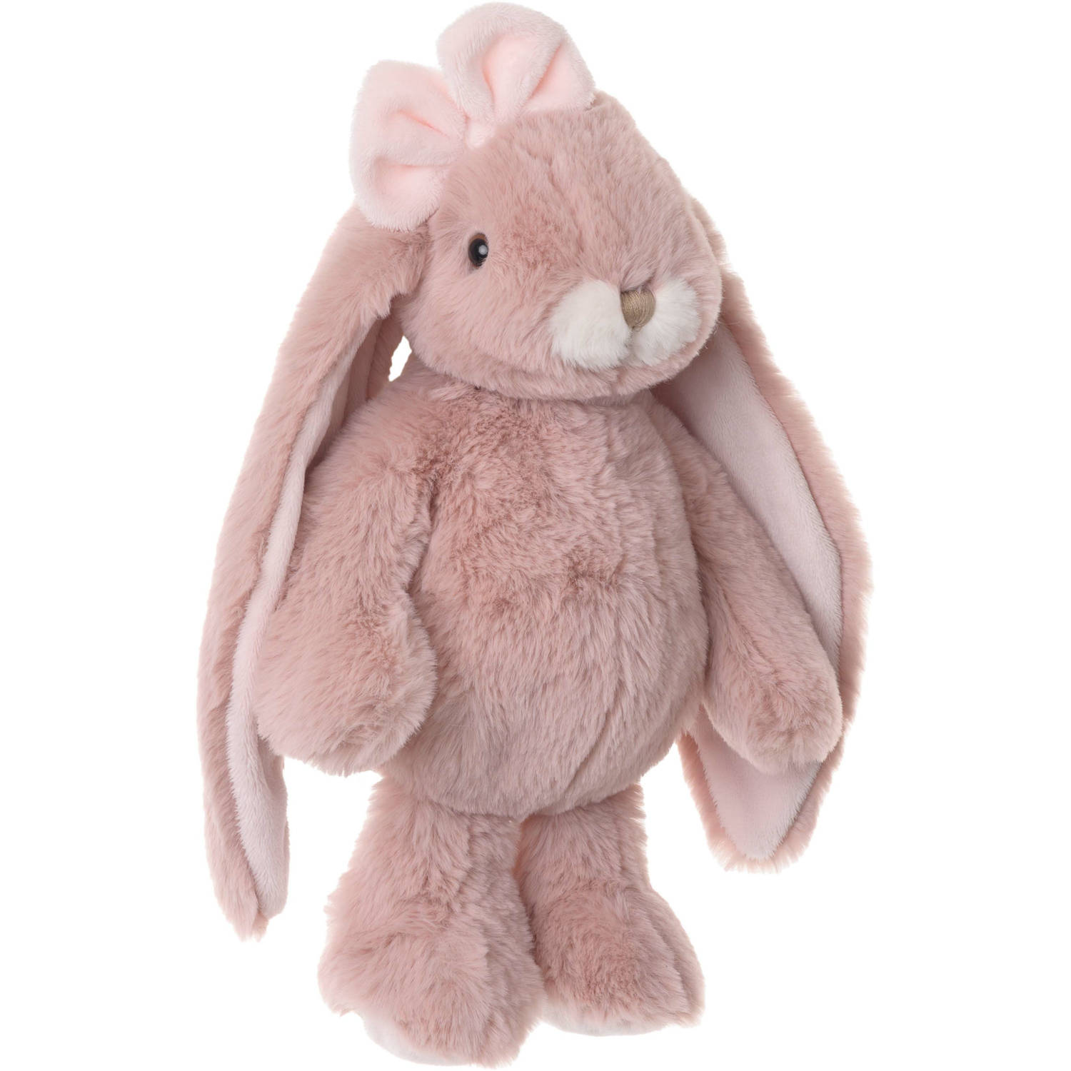 Bukowski pluche konijn knuffeldier - oud roze - staand - 30 cm - Luxe kwaliteit knuffels