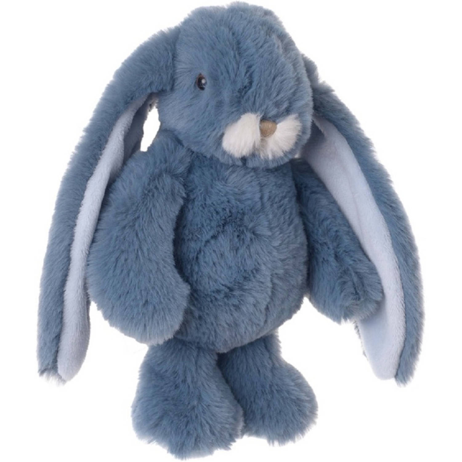 Bukowski pluche konijn knuffeldier - blauw - staand - 22 cm - Luxe kwaliteit knuffels