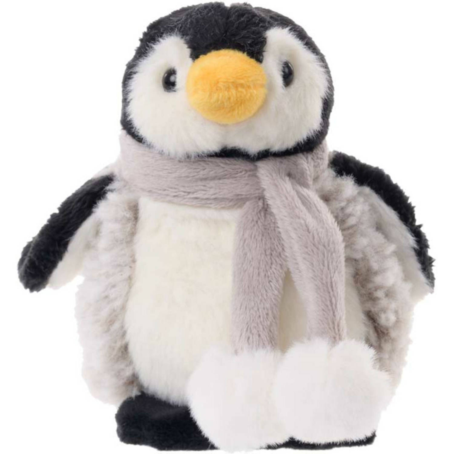 Bukowski pluche pinguin knuffeldier - grijs/wit - staand - 15 cm - Luxe kwaliteit knuffels