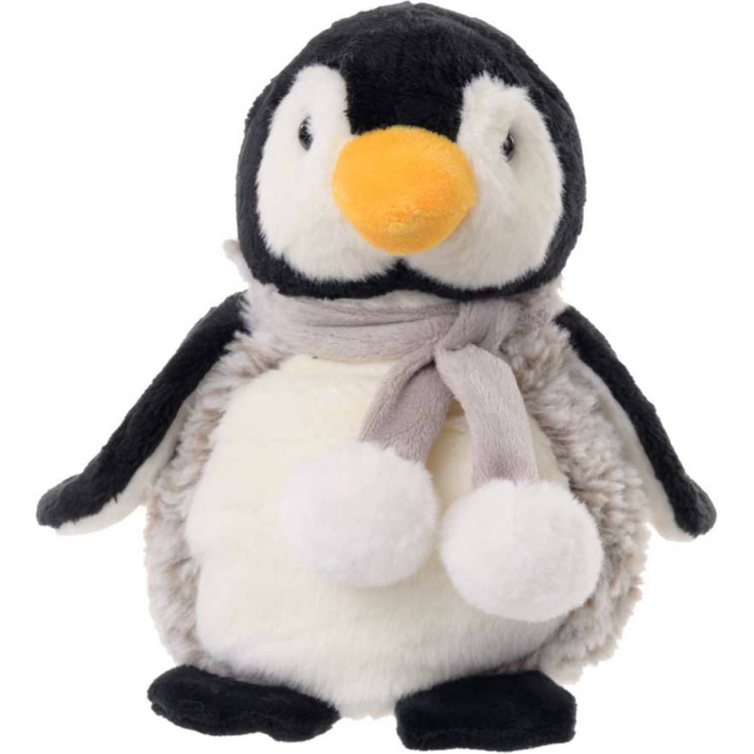 Bukowski pluche pinguin knuffeldier - grijs/wit - staand - 25 cm - Luxe kwaliteit knuffels