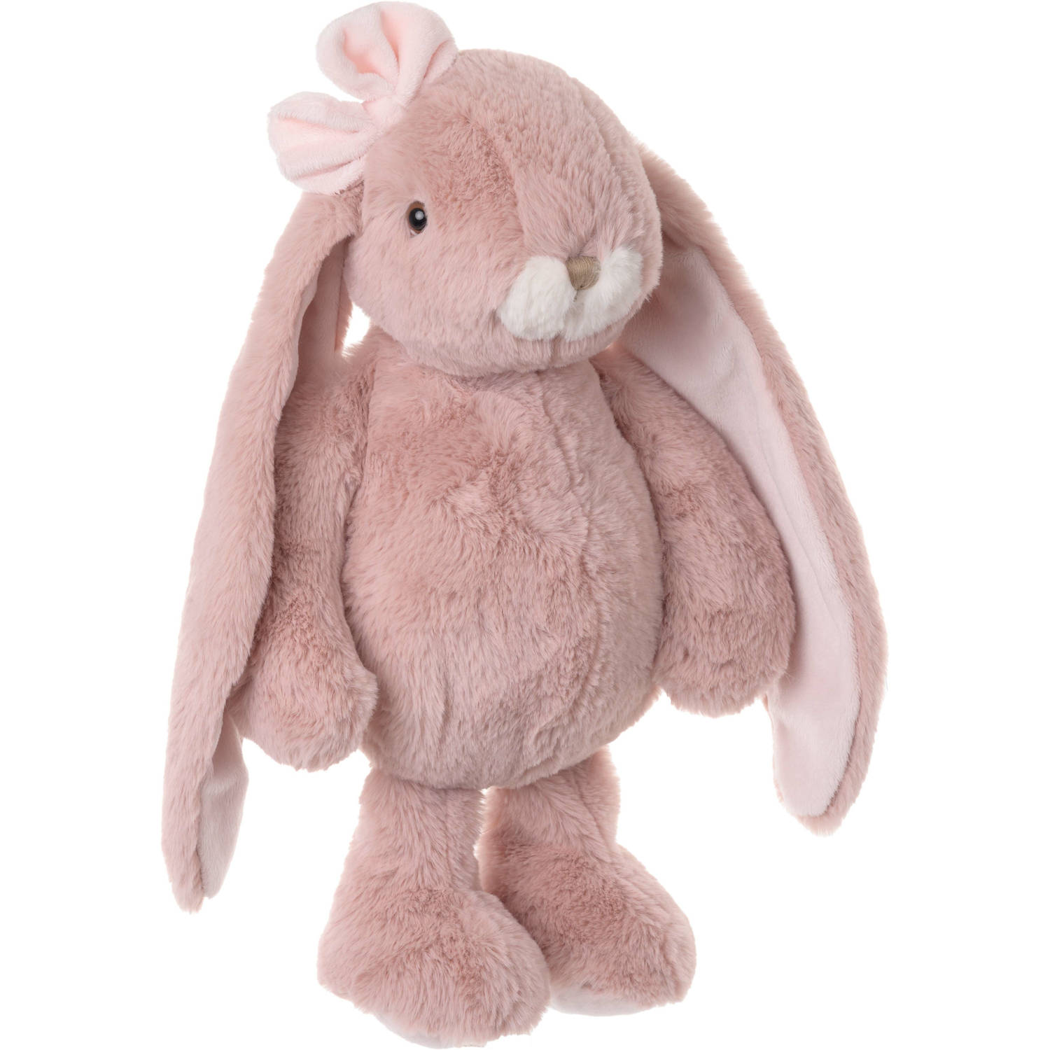 Bukowski pluche konijn knuffeldier - oud roze - staand - 40 cm - Luxe kwaliteit knuffels