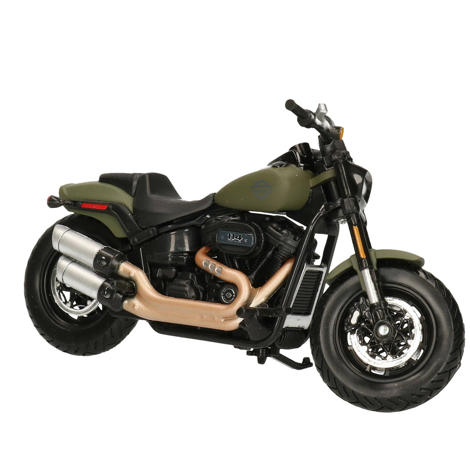 Maisto - Modelmotor - Harley-Davidson Fat Bob 114 - olijfgroen - 13 x 4 x 4 cm