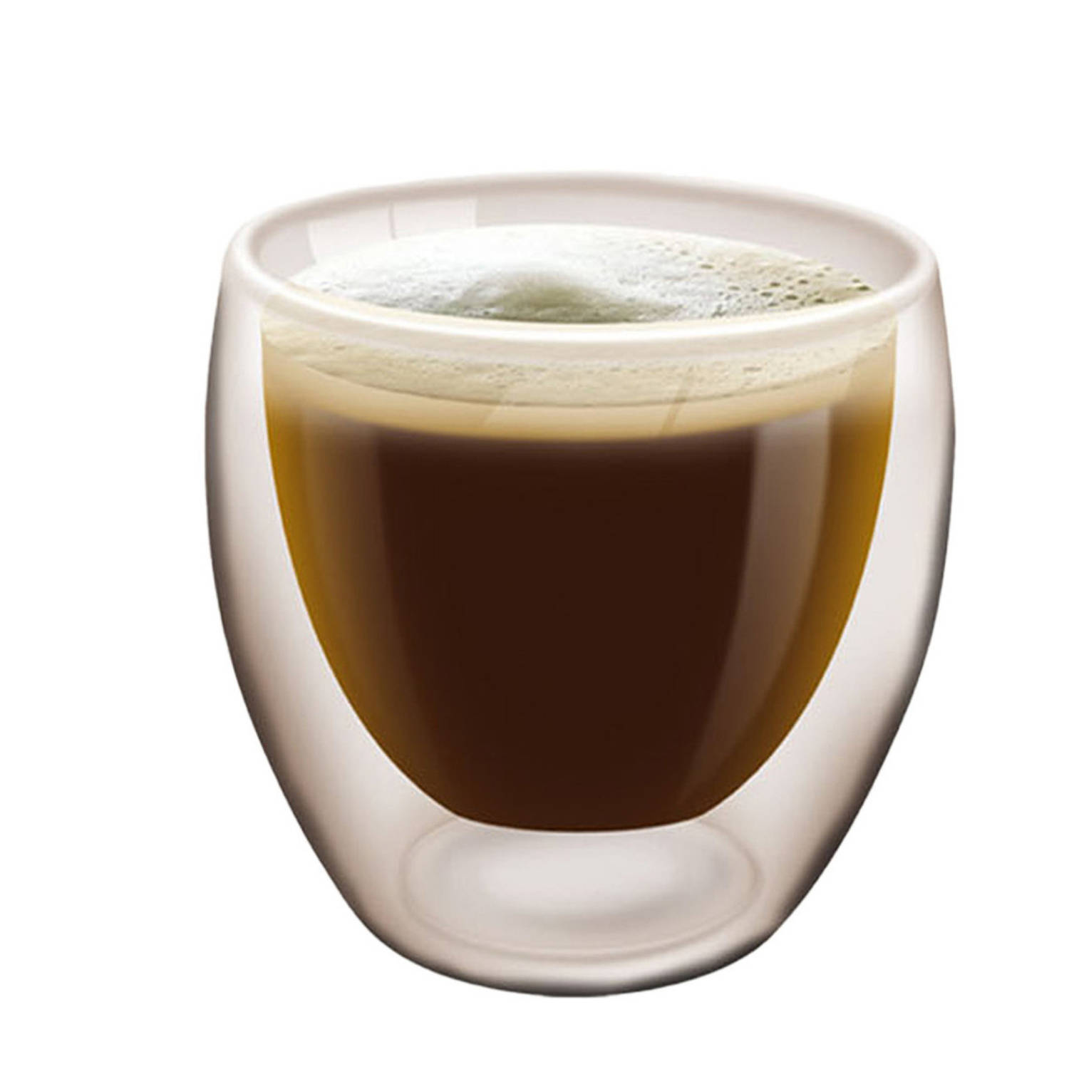 Haushaltshelden koffieglazen/theeglazen dubbelwandig - set 2x - lungo glazen - 200 ml