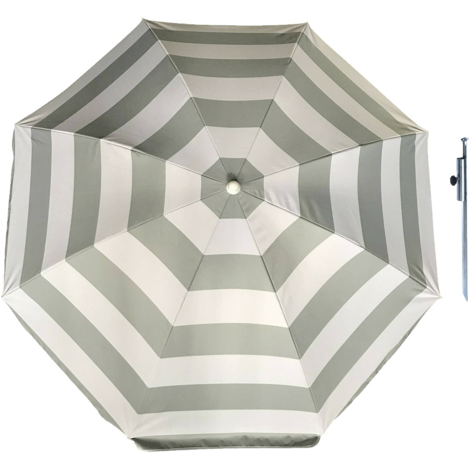 Parasol Zilver-wit D160 cm incl. draagtas parasolharing 49 cm Parasols