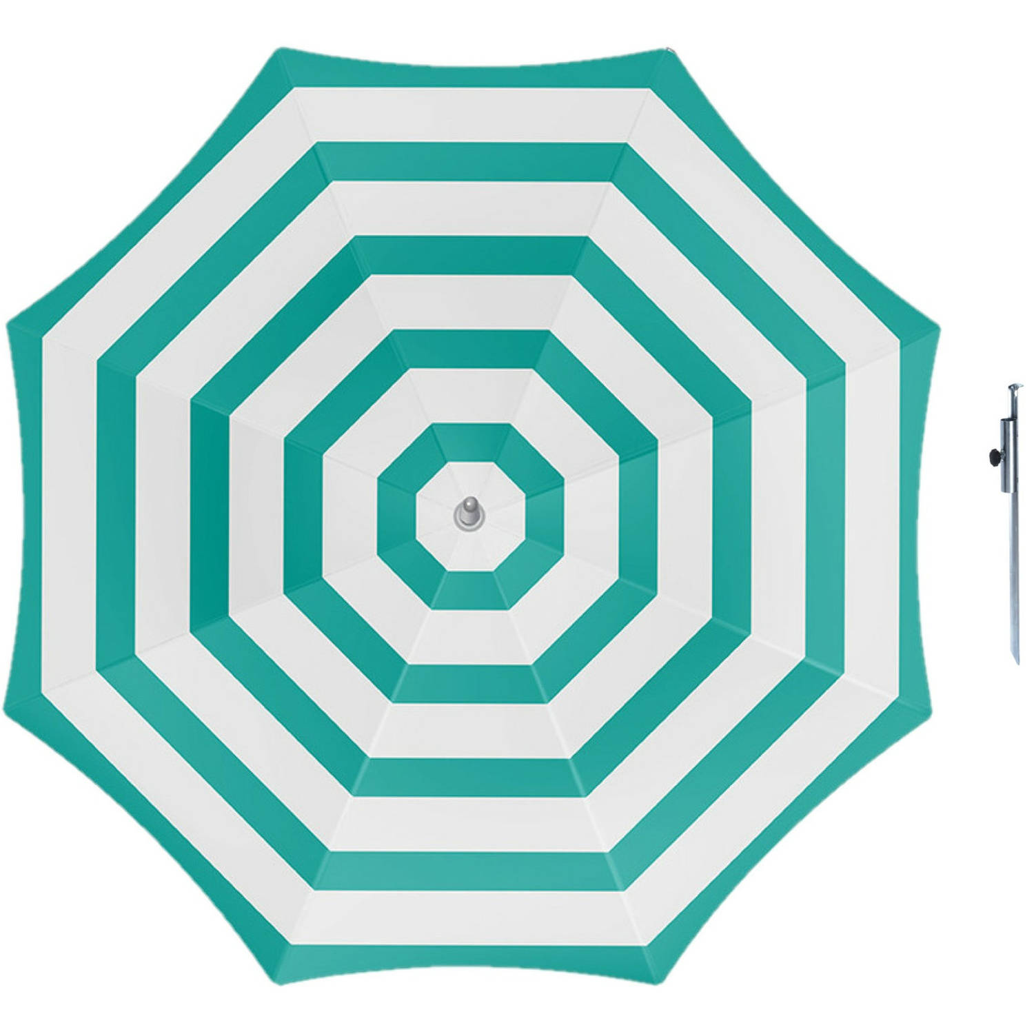 Parasol Groen-wit D160 cm incl. draagtas parasolharing 49 cm Parasols