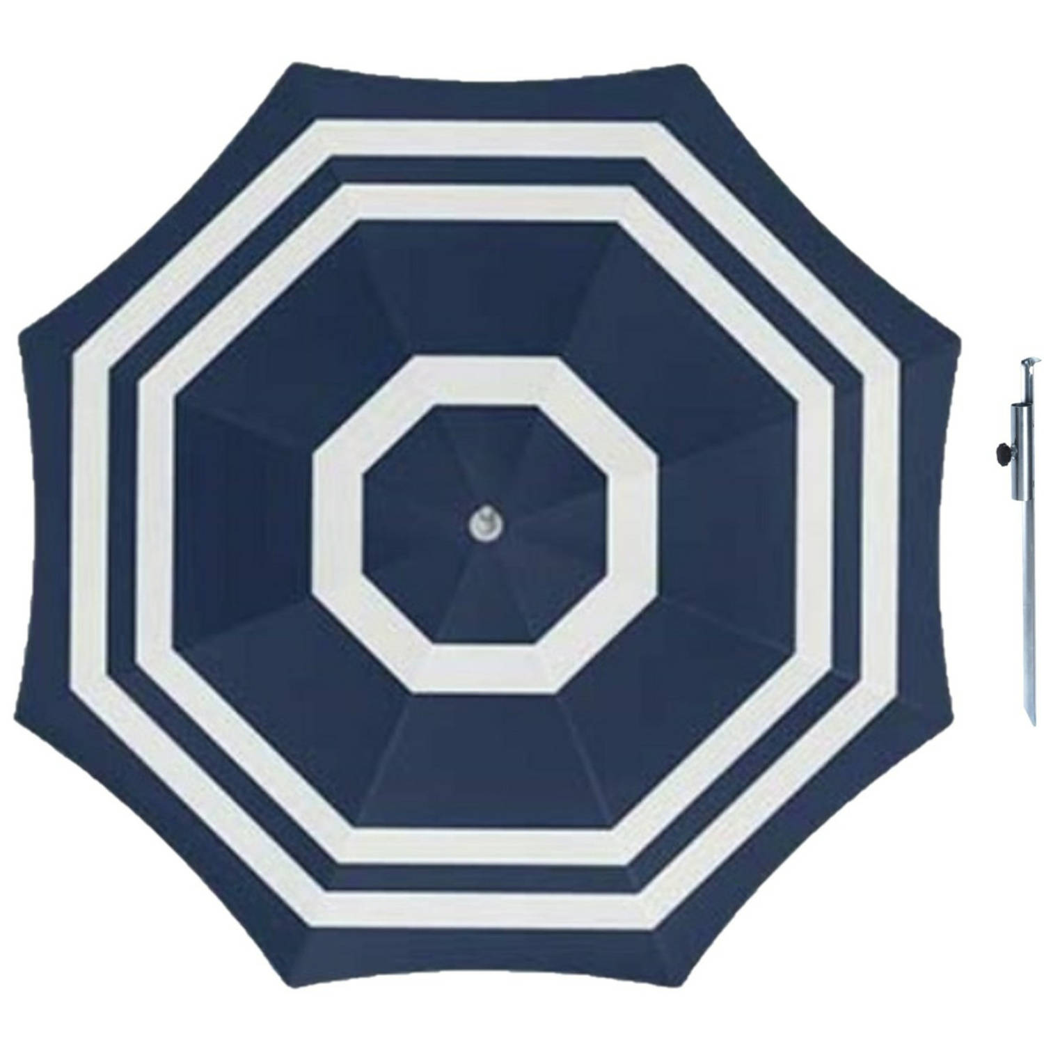 Parasol Blauw-wit D120 cm incl. draagtas parasolharing 49 cm Parasols