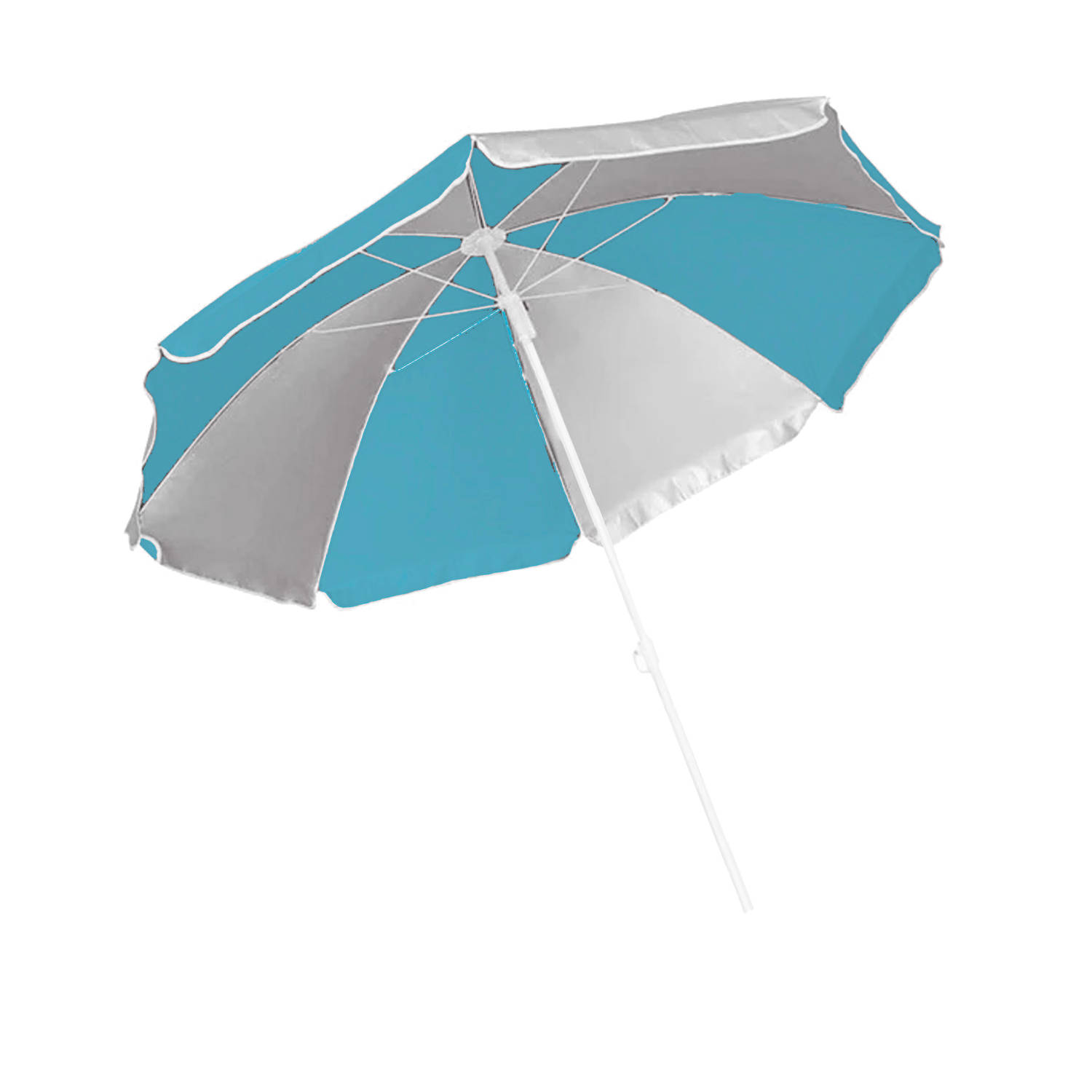 Parasol blauw-wit gestreept D120 cm UV-bescherming incl. draagtas Parasols