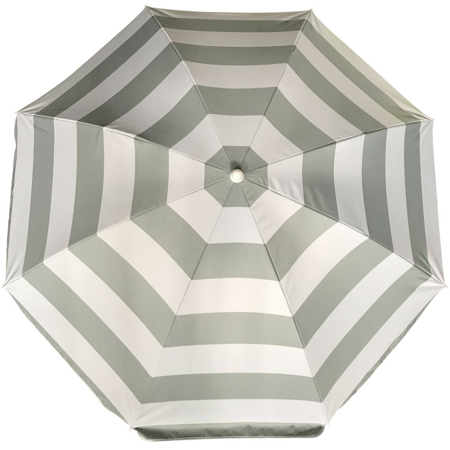 Parasol zilver-wit gestreept D140 cm UV-bescherming incl. draagtas Parasols