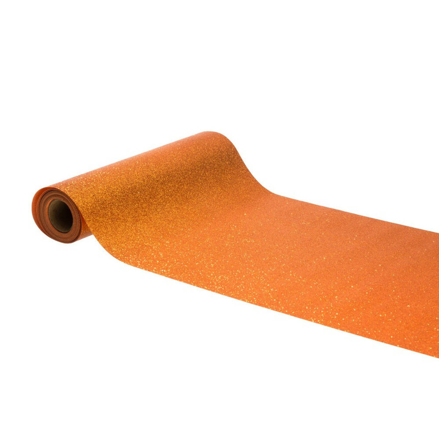 Chaks Tafelloper op rol - oranje glitter - 30 x 500 cm - polyester