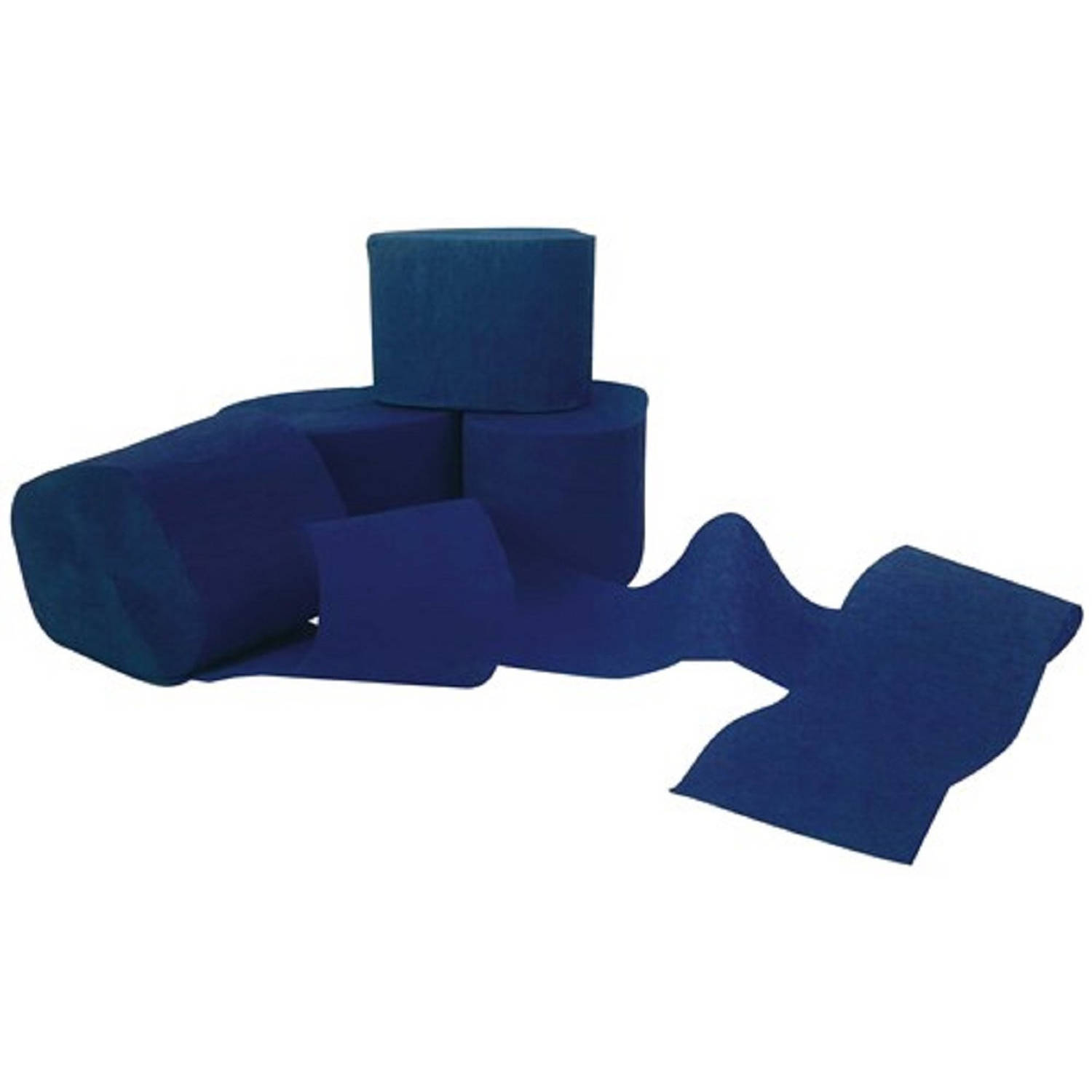 Haza Crepe papier rol 3x navy blauw 200 x 5 cm brandvertragend Crepepapier