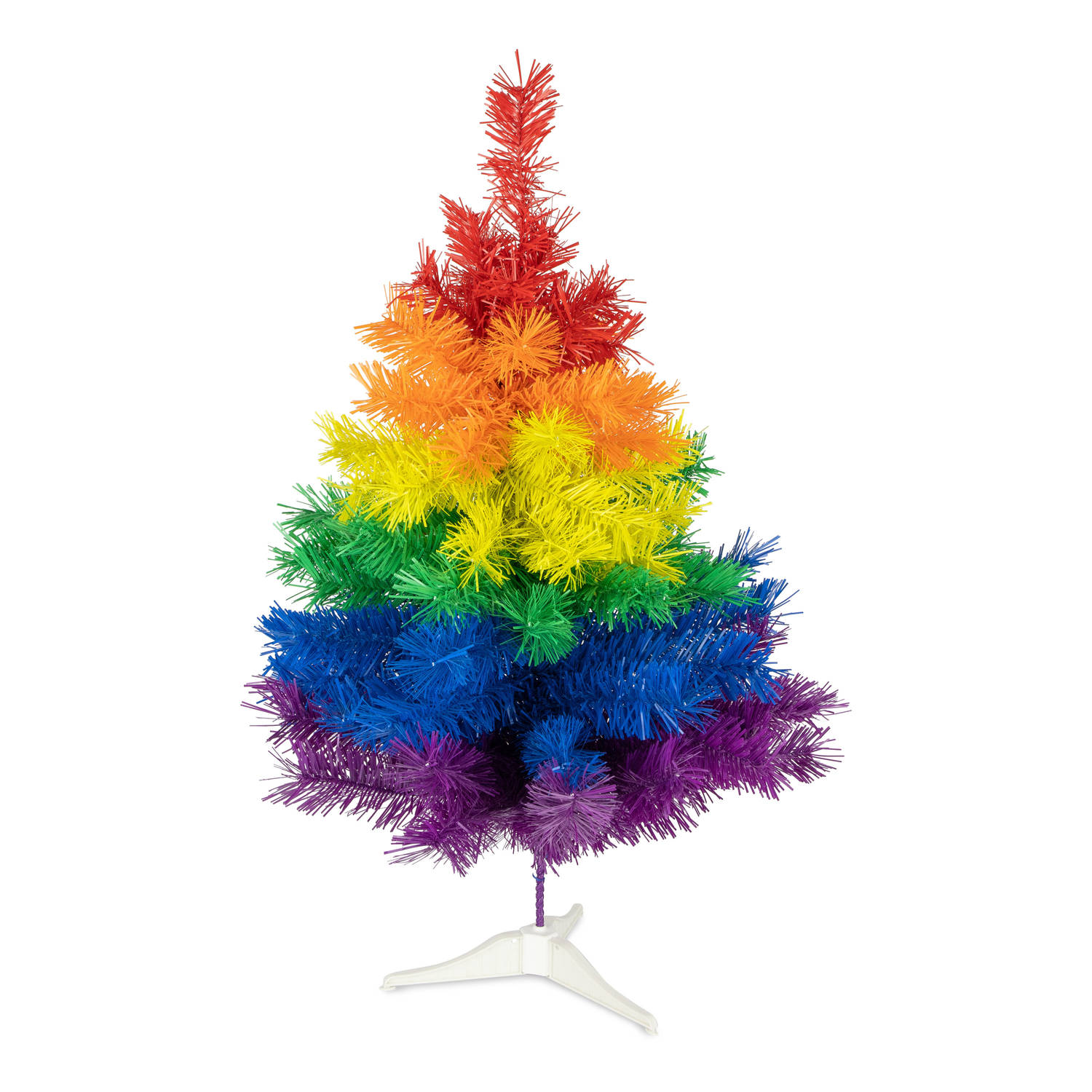R en W kunst kerstboom - regenboog kleuren - H60 cmA - kunststof - Kunstkerstboom