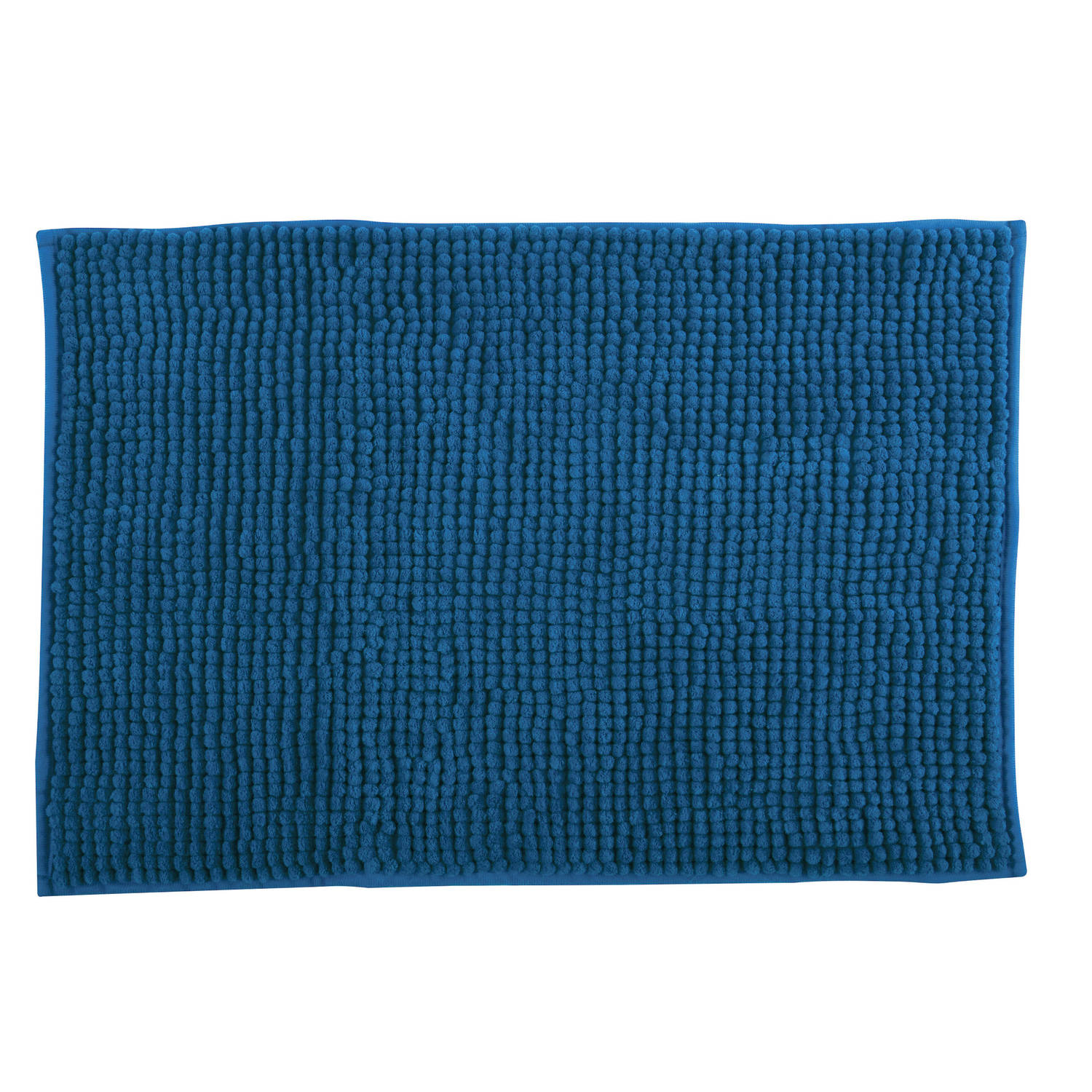 MSV Badkamerkleed/badmat/toilet - voor op de vloer - donkerblauw - 40 x 60 cm - microvezel - anti-slip