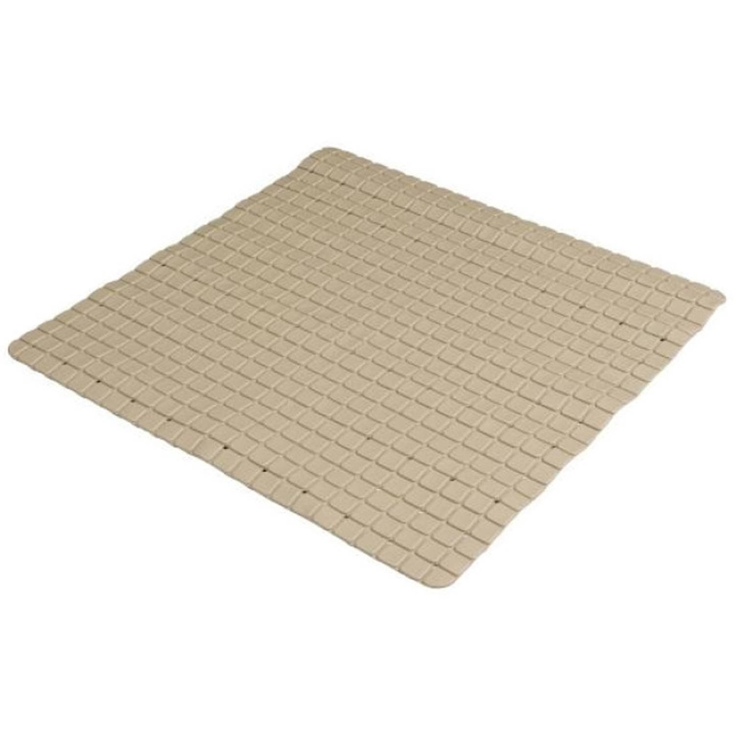 Urban Living Badkamer-douche anti slip mat rubber voor op de vloer beige 55 x 55 cm Badmatjes