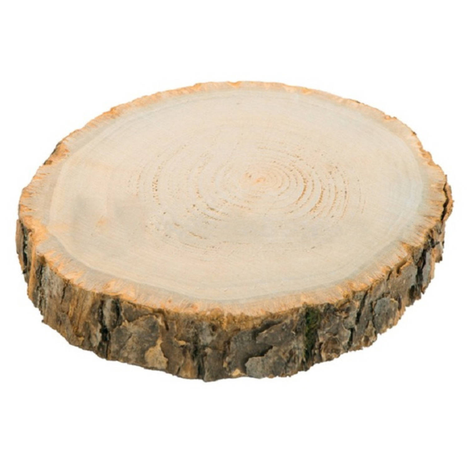 Chaks Kaarsenplateau boomschijf met schors hout D26 x H4 cm rond Kaarsenplateaus