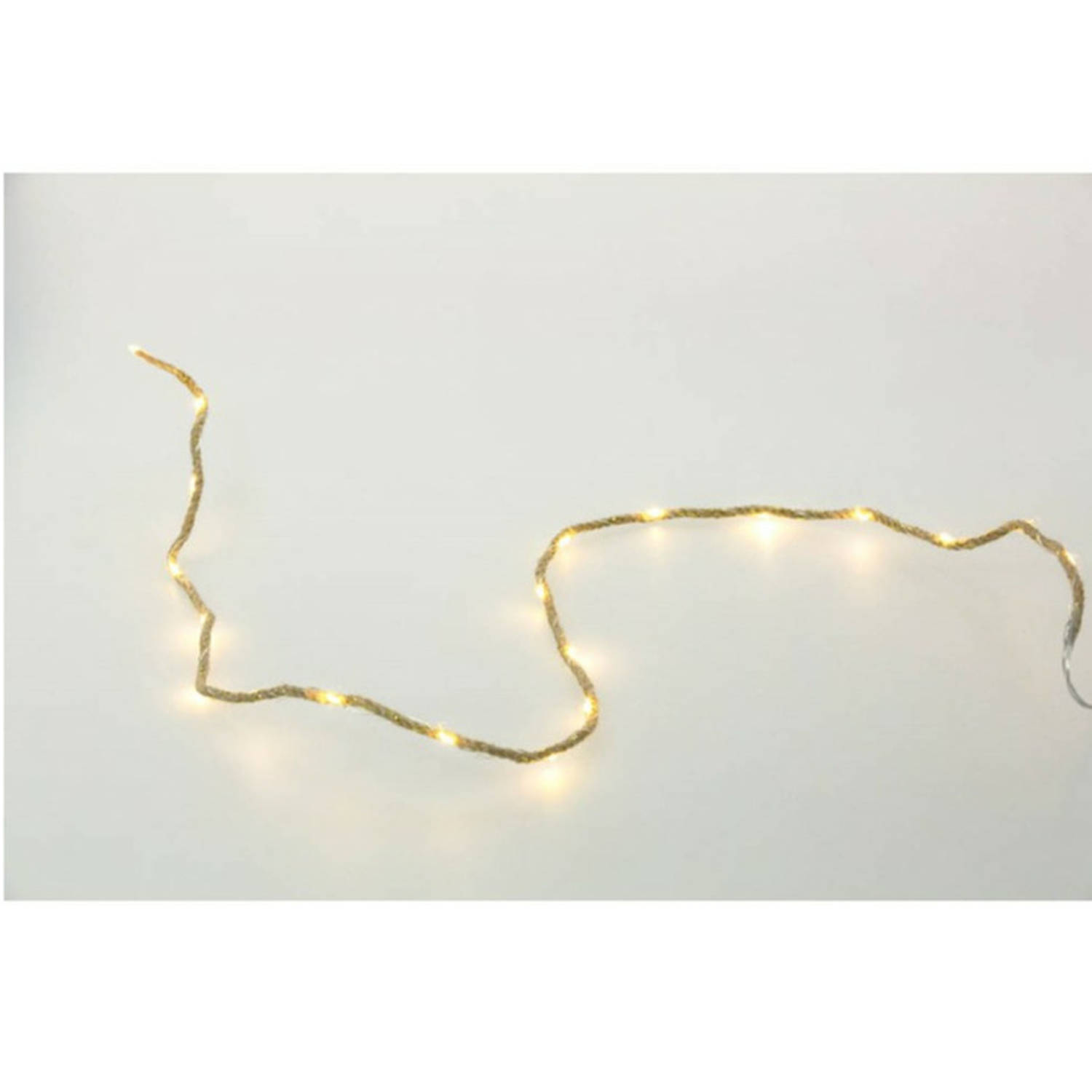 Chaks Lichtsnoer/lichtverlichting - jute - warm wit - 160 cm - touwverlichting