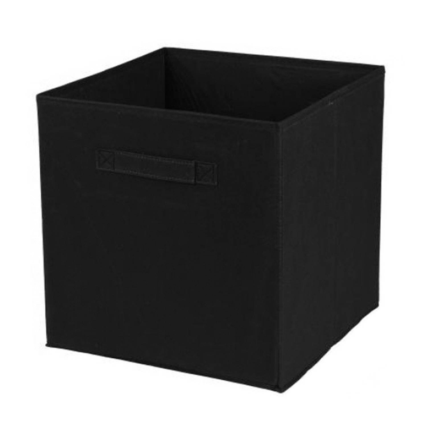 Urban Living Opbergmand/kastmand Square Box - karton/kunststof - 29 liter - zwart - 31 x 31 x 31 cm - Vakkenkast manden