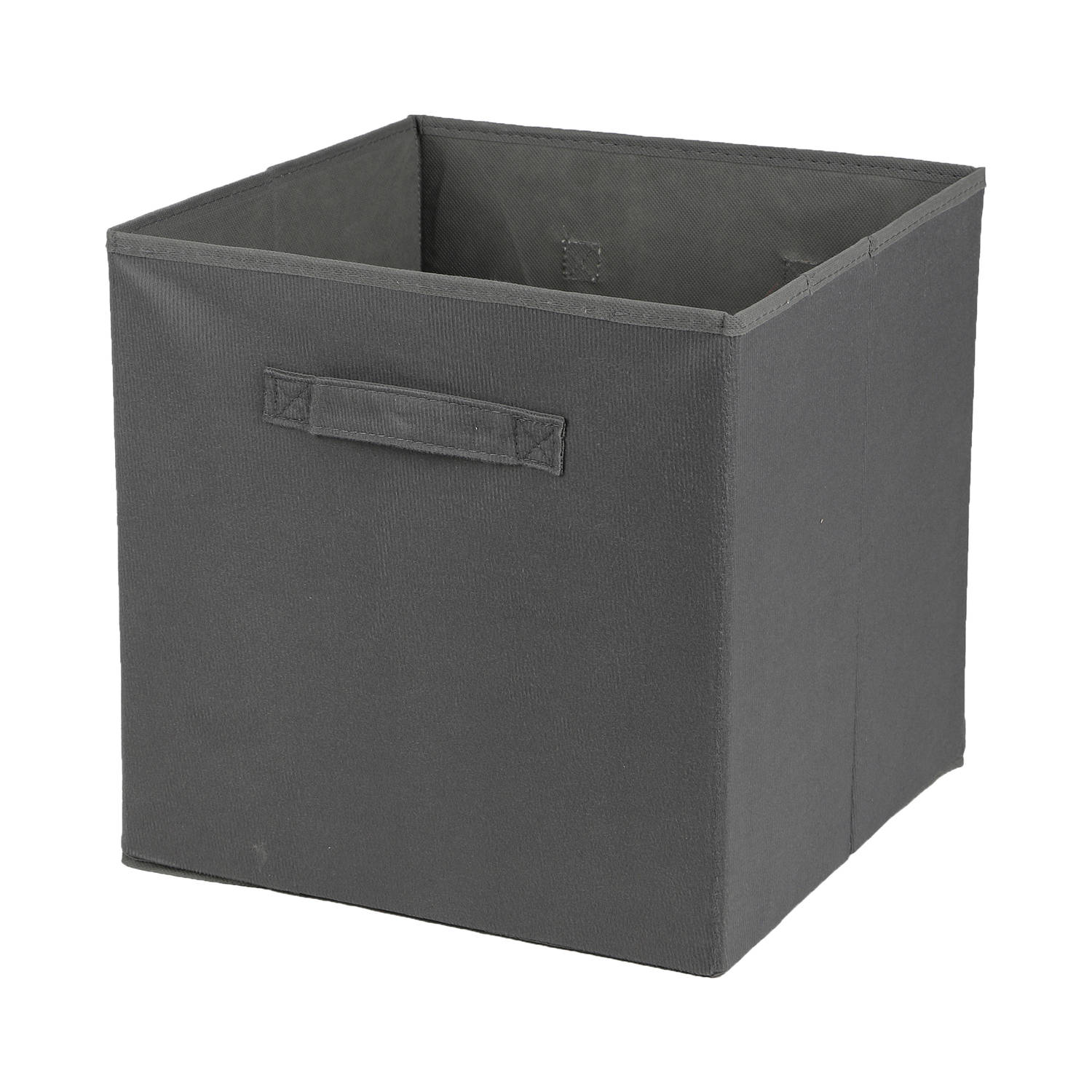 Urban Living Opbergmand/kastmand Square Box - karton/kunststof - 29 liter - titanium grijs - 31 x 31 x 31 cm - Vakkenkast manden