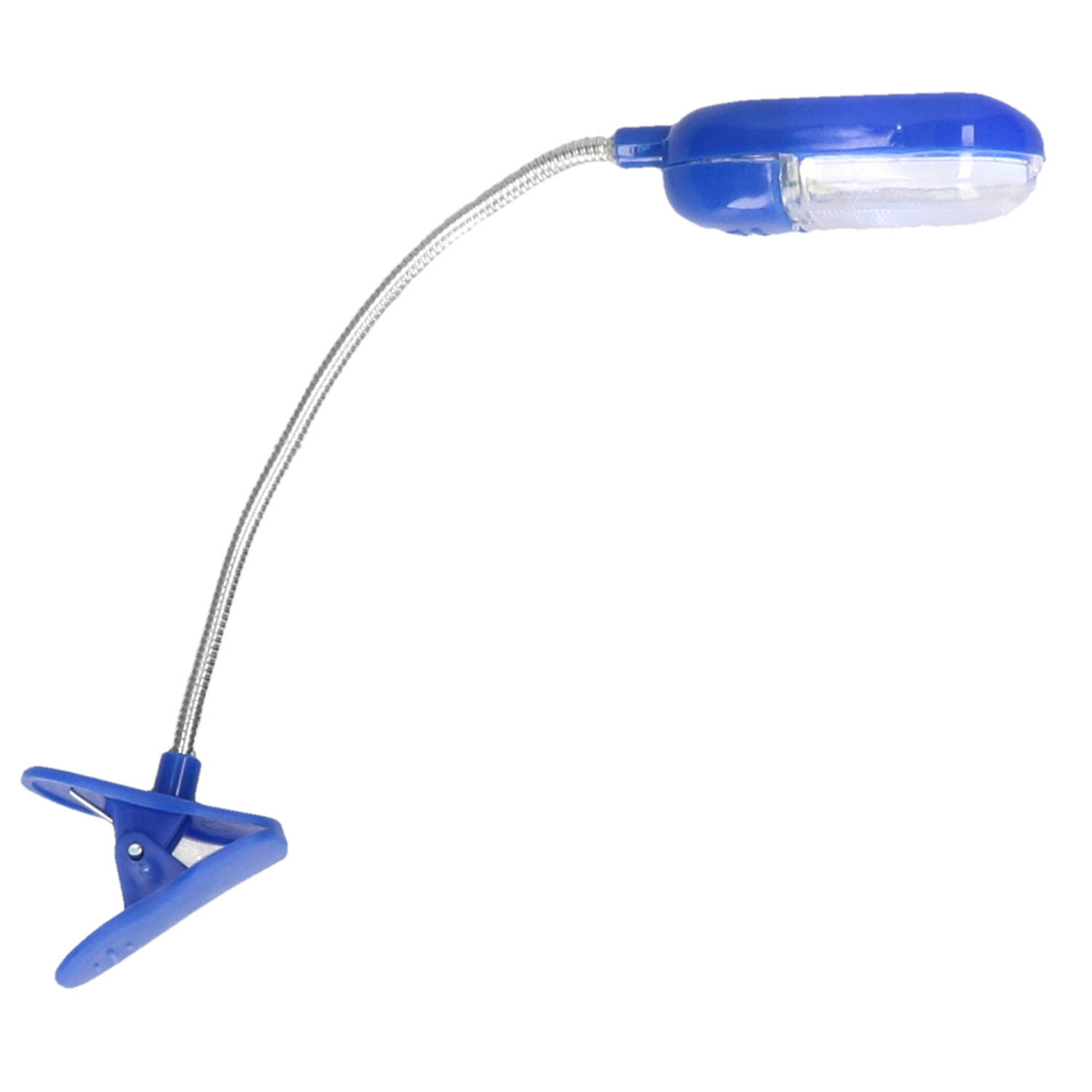 LED Leeslamp met klem - blauw - 25 cm - incl. batterijen - Klemlampen