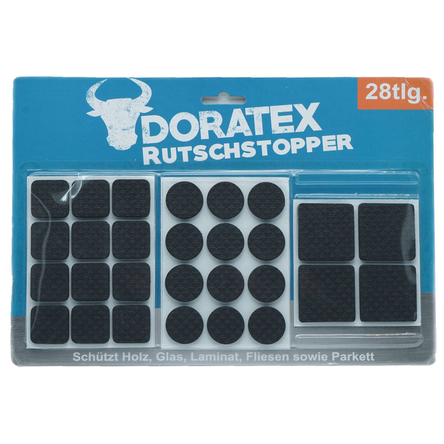Doratex Meubel-vloerbeschermers 28-delig zwart zelfklevend antislip Meubelviltjes