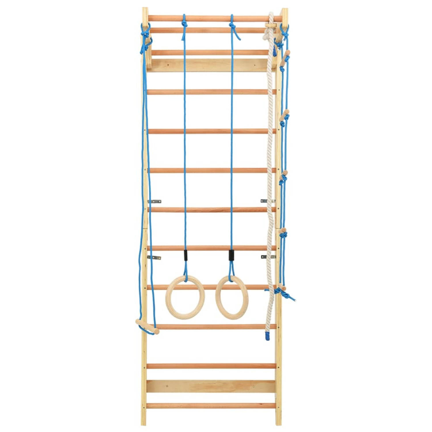 The Living Store Binnenspeeltuin - 80 x 58 x 220 cm - Duurzaam rubberwood en multiplex - Met houten ladder -