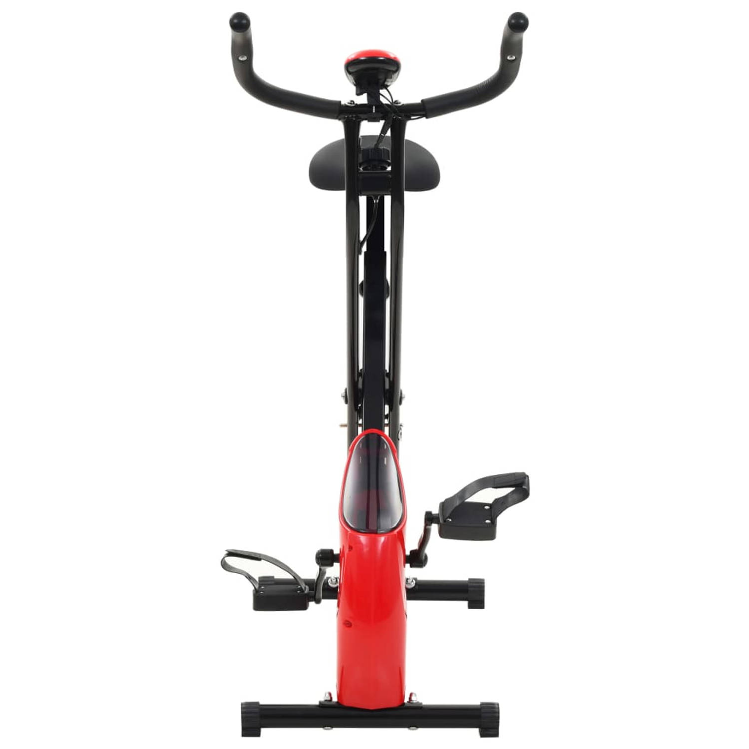 The Living Store Hometrainer X-bike magnetisch met hartslagmeter zwart en rood - Hometrainer