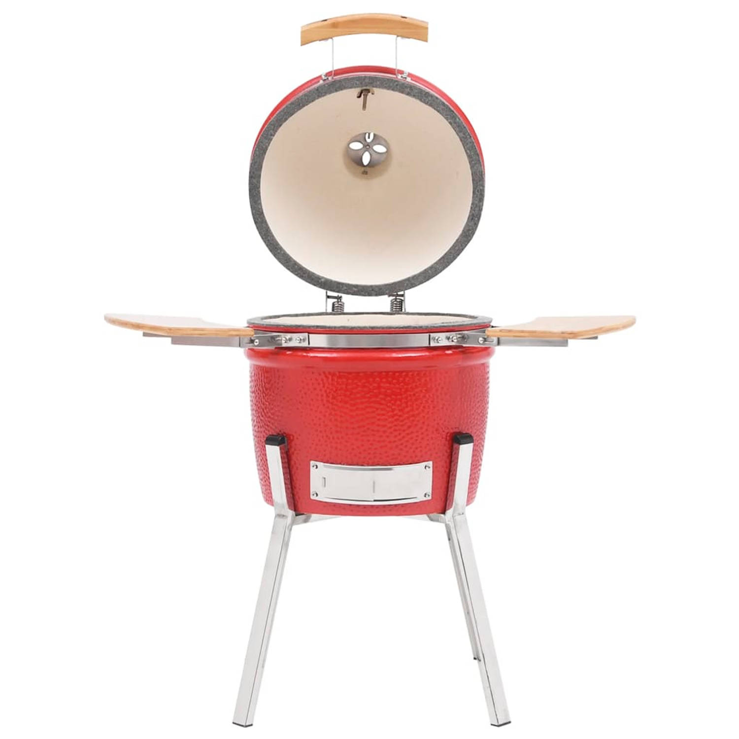 The Living Store Kamado Grill Keramisch 33 cm Inclusief thermometer