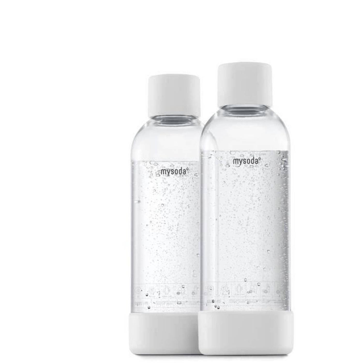 Mysoda - Set van 2 herbruikbare flessen van 1 liter - wit- Geschikt voor Mysoda apparaten