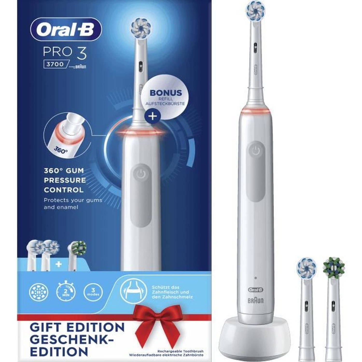 ORAL-B Pro 3 elektrische tandenborstel - 80719288 - Wit - Snoerloos