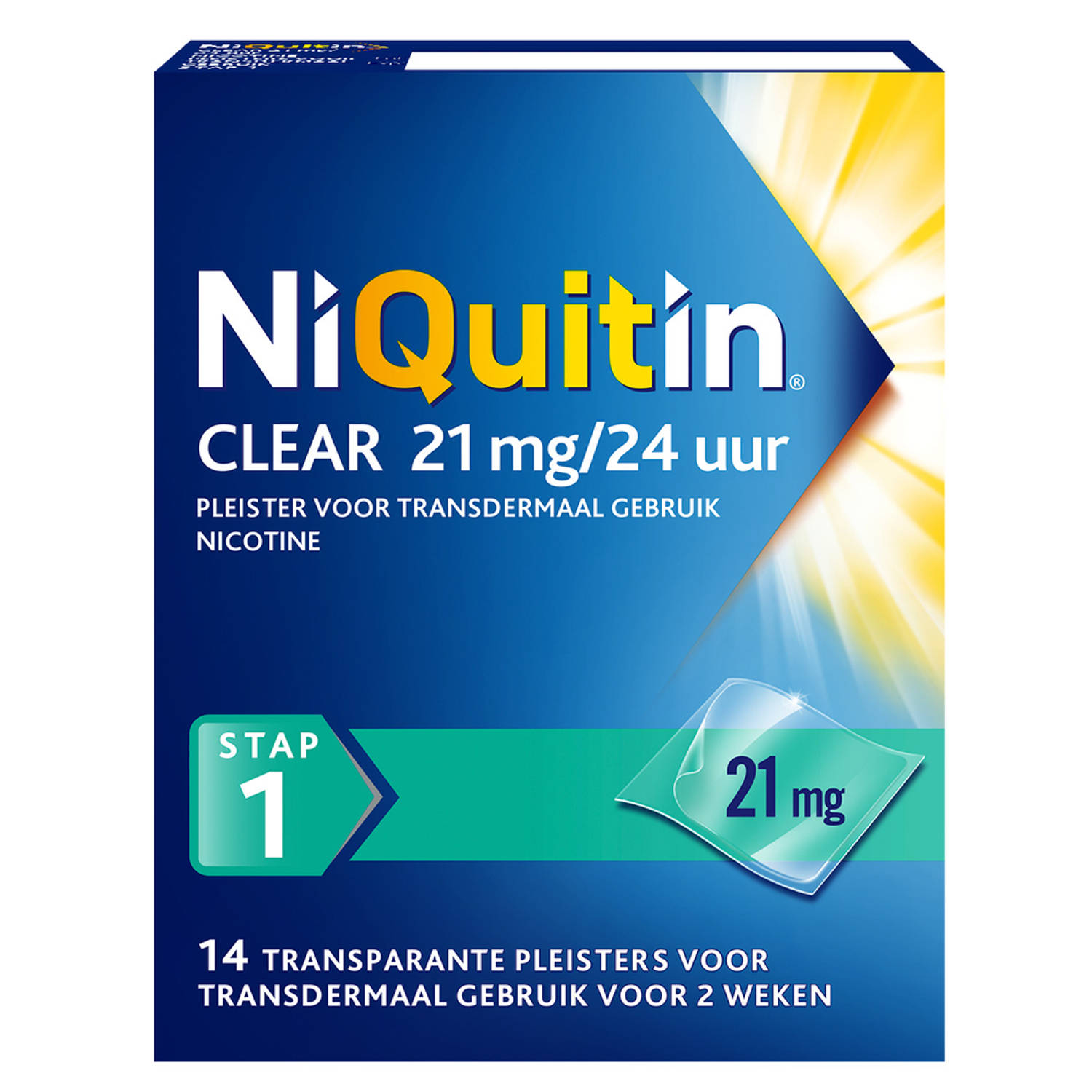 Niquitin Clear 21mg Stap 1 14stuks